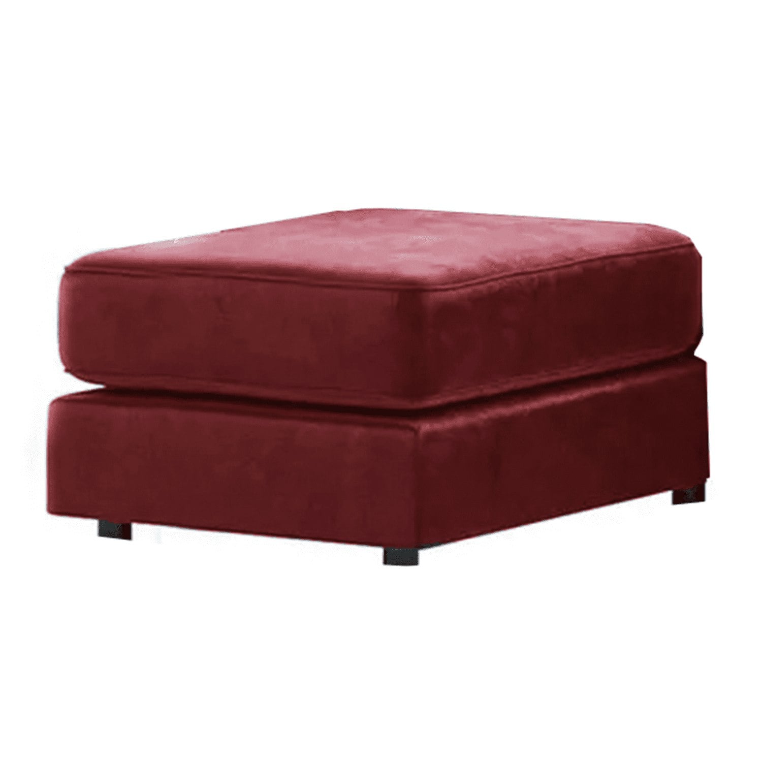 Rackhams Red Brooklyn Full Foam Plush Velvet Footstool