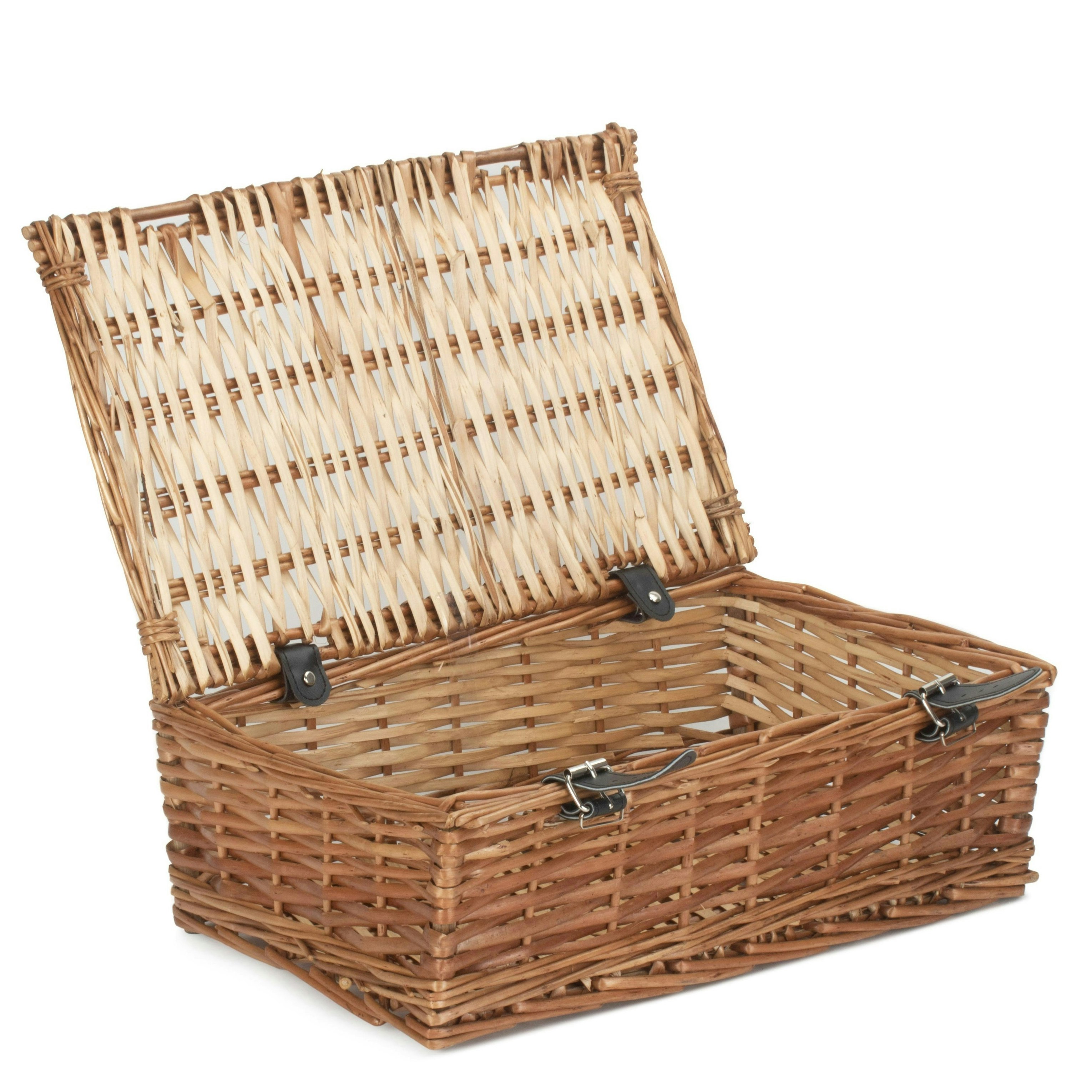 Red Hamper Red/Brown Hamper 40Cm Split Willow Wicker Rectangular Gift Basket