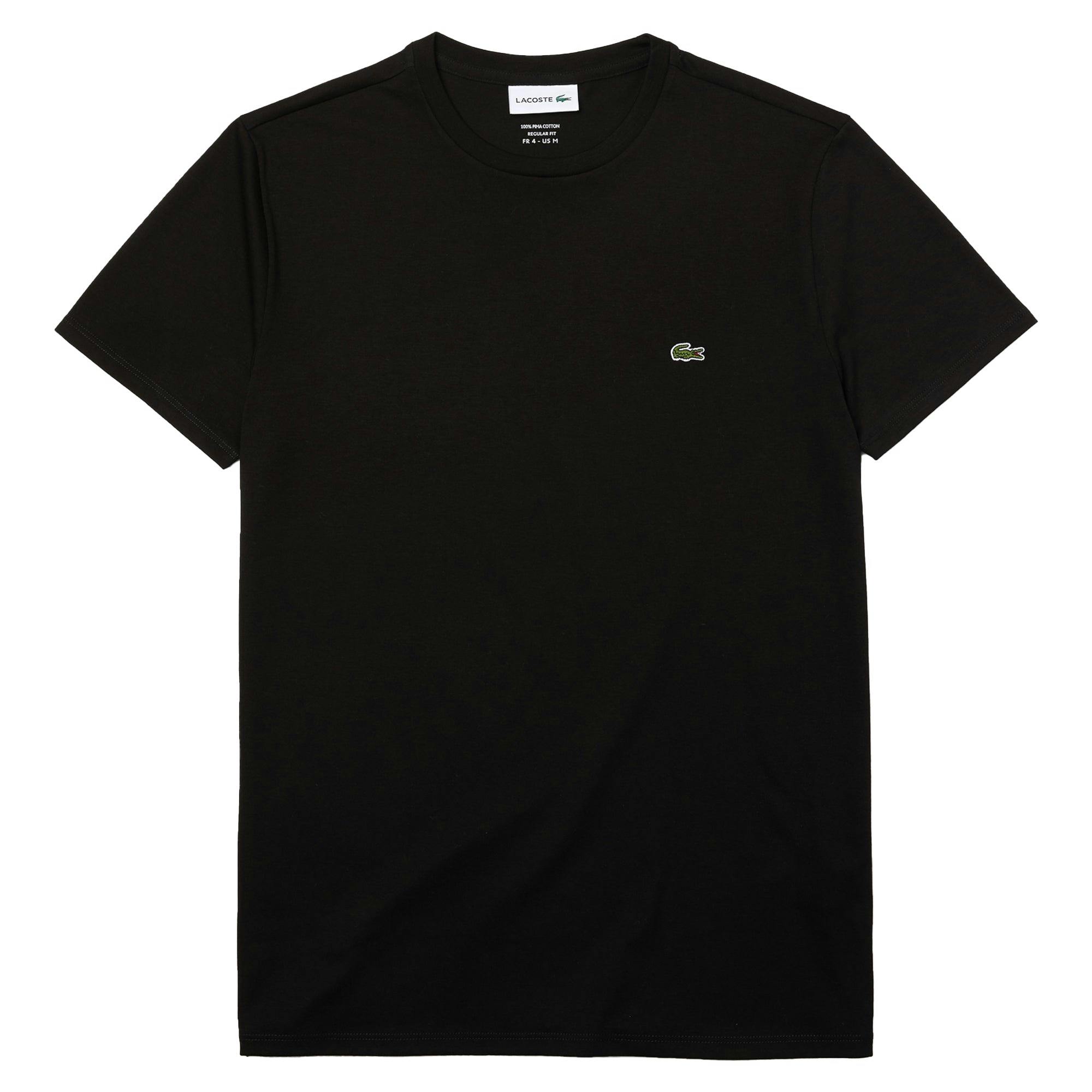 Lacoste Black Th6709 Pima Cotton T-Shirt - XX-Large