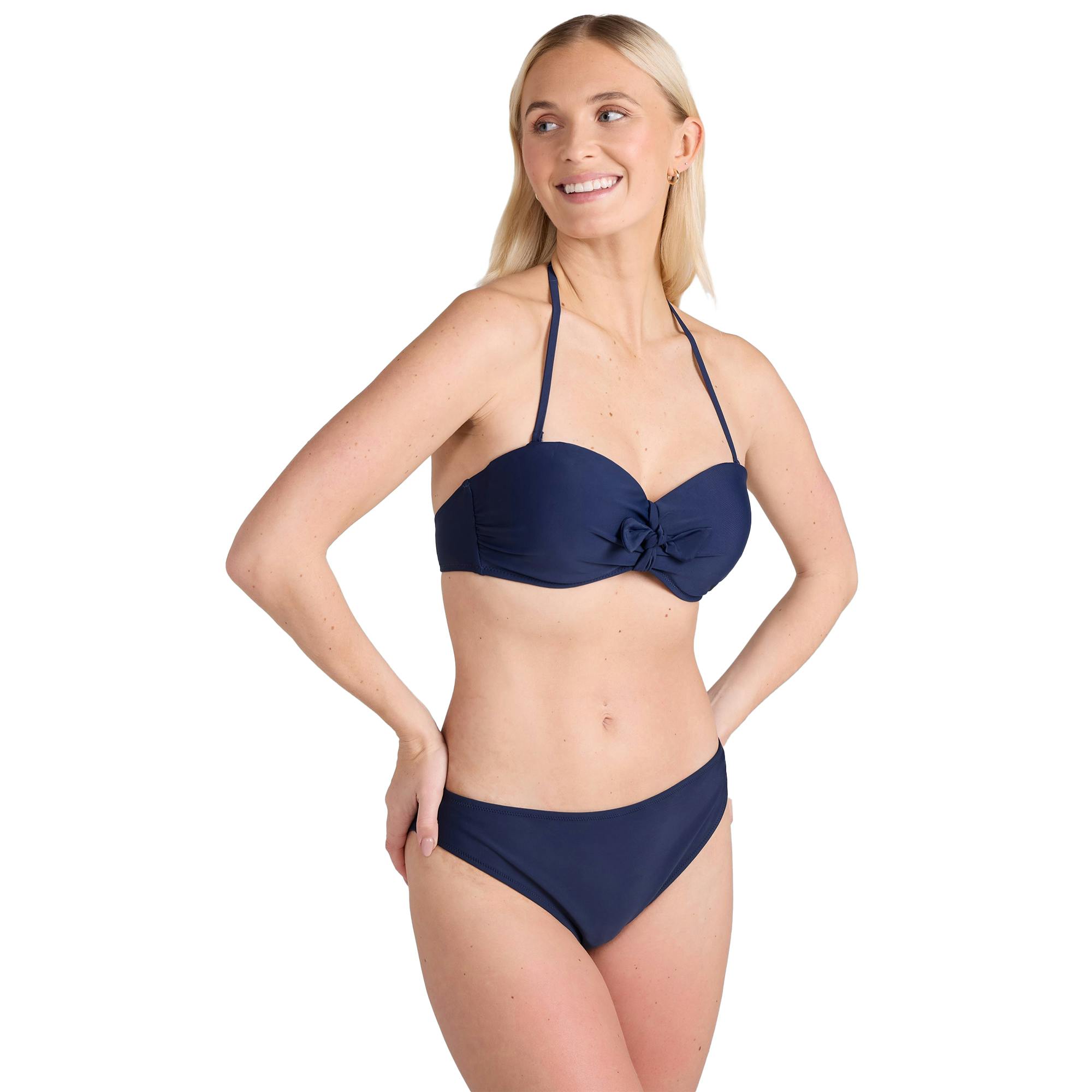 Animal Women's Dark/Blue Docks Plain Bikini Top - 6 Uk - 84% Recycled Polyester/16% Elastane