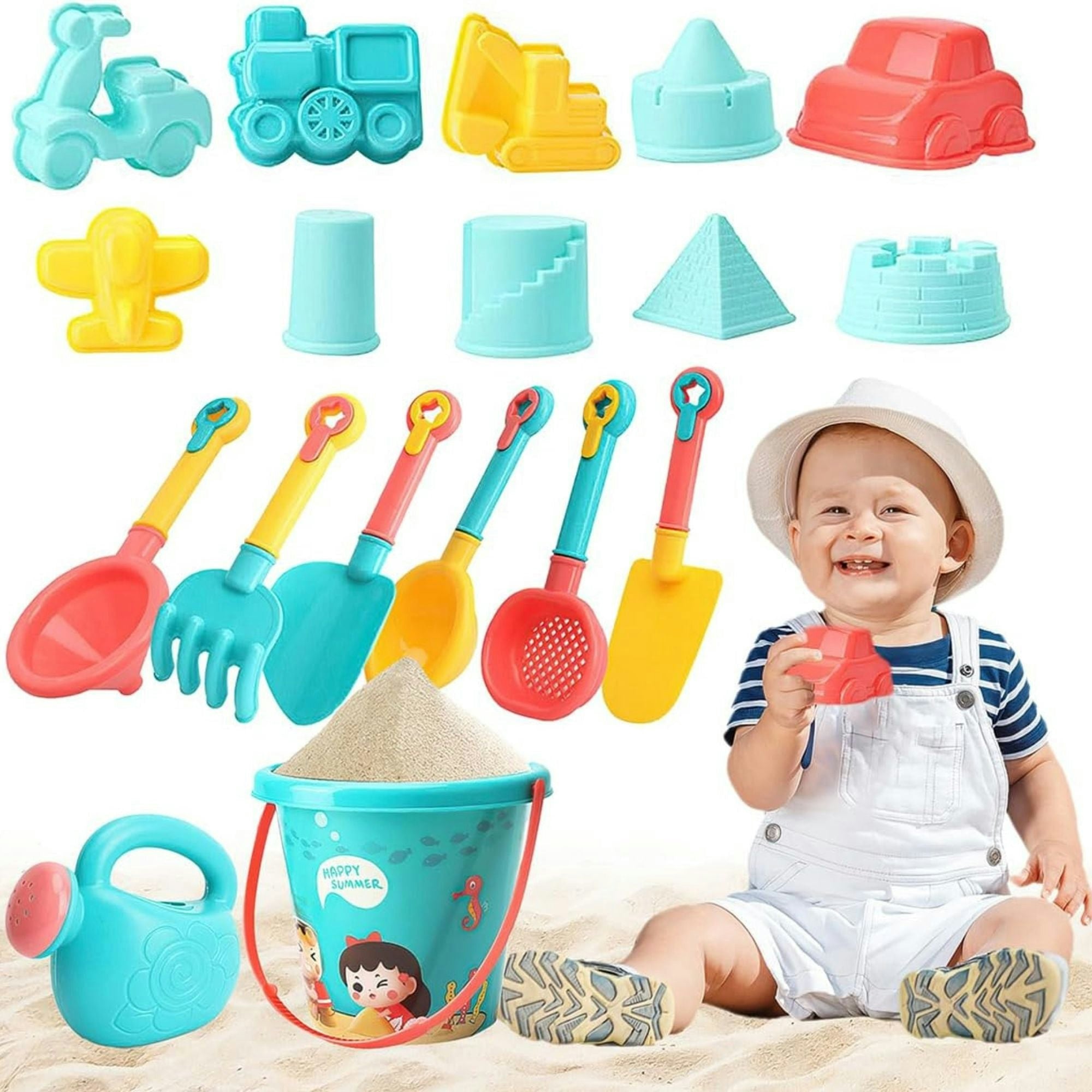 Smartbies 18 Pieces Beach Bucket Set Toys For Kids