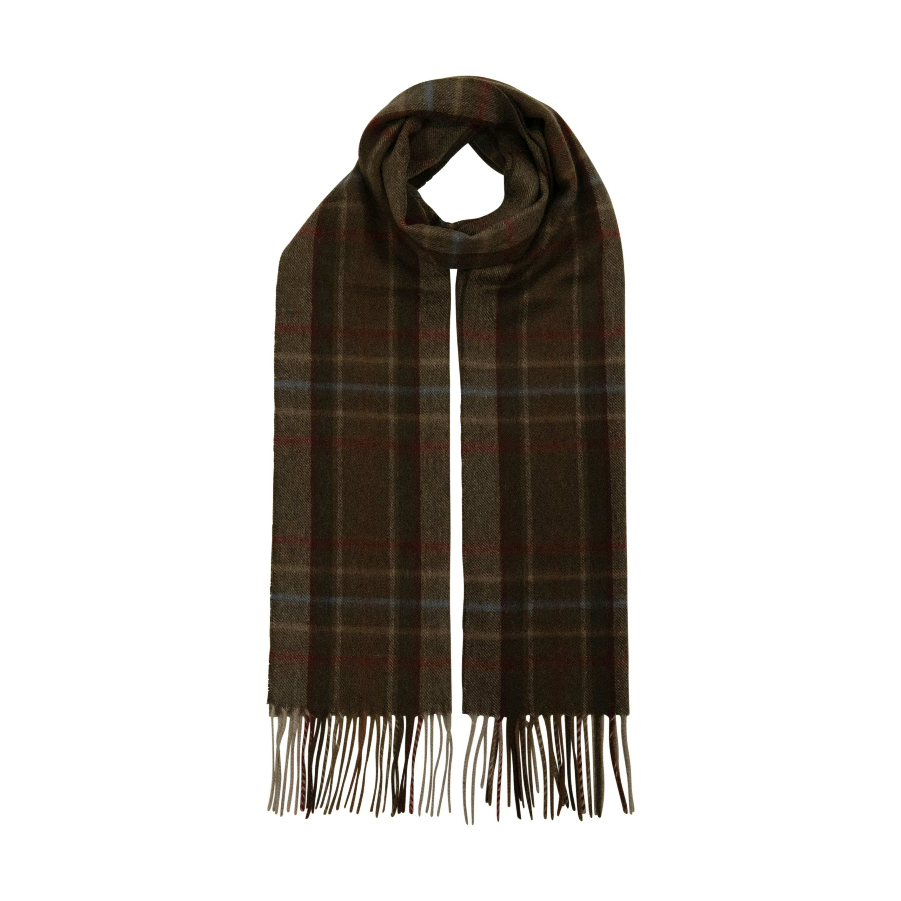 Carlyle Heath & Co. Check Cashmere Scarf - Olive
