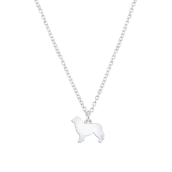 Mylee London Silver Australian Shepherd Silhouette Necklace - Personalised - Yes