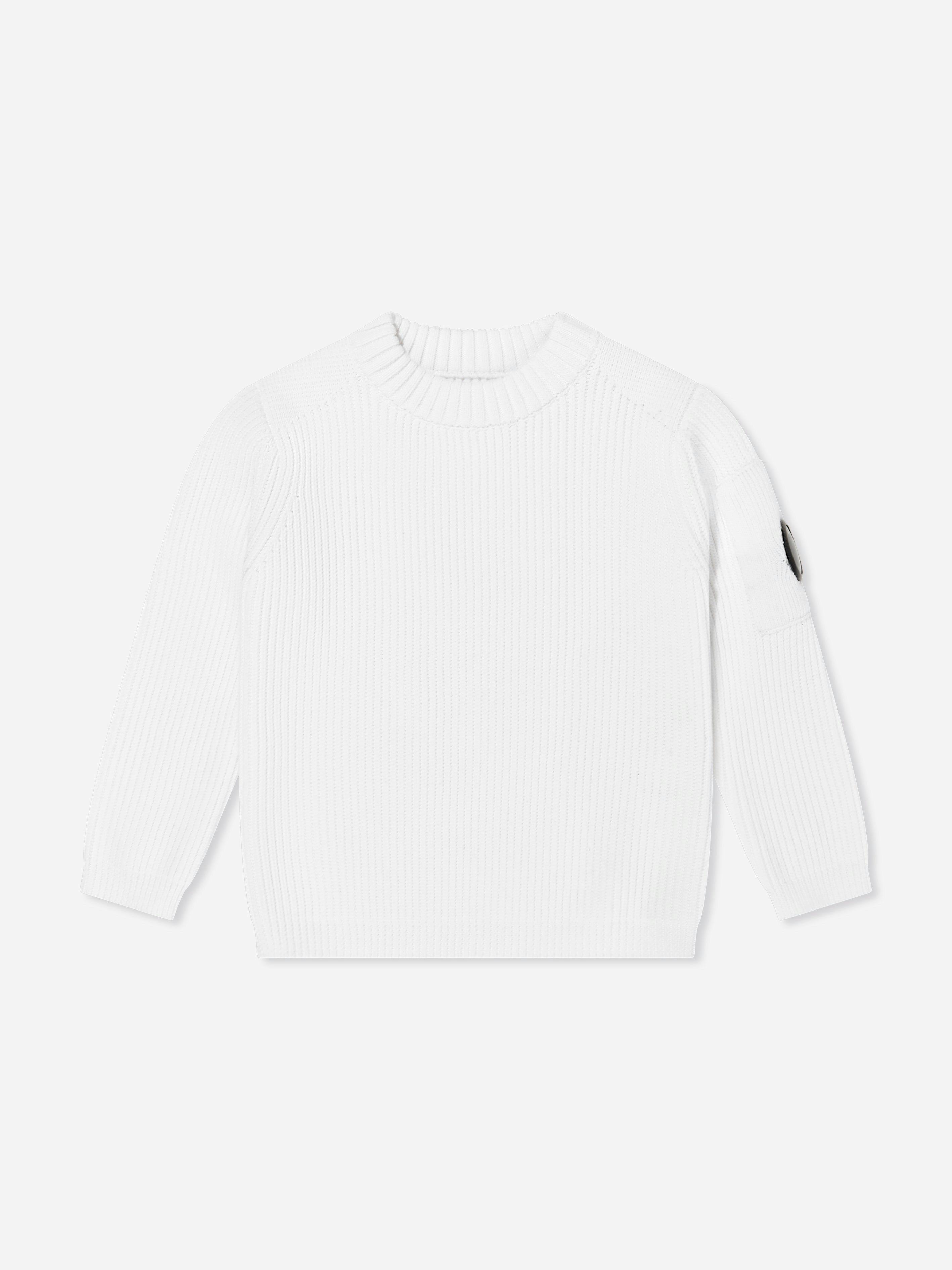 C.p. Company Boys Ivory Lens Jumper In - 10 Yrs
