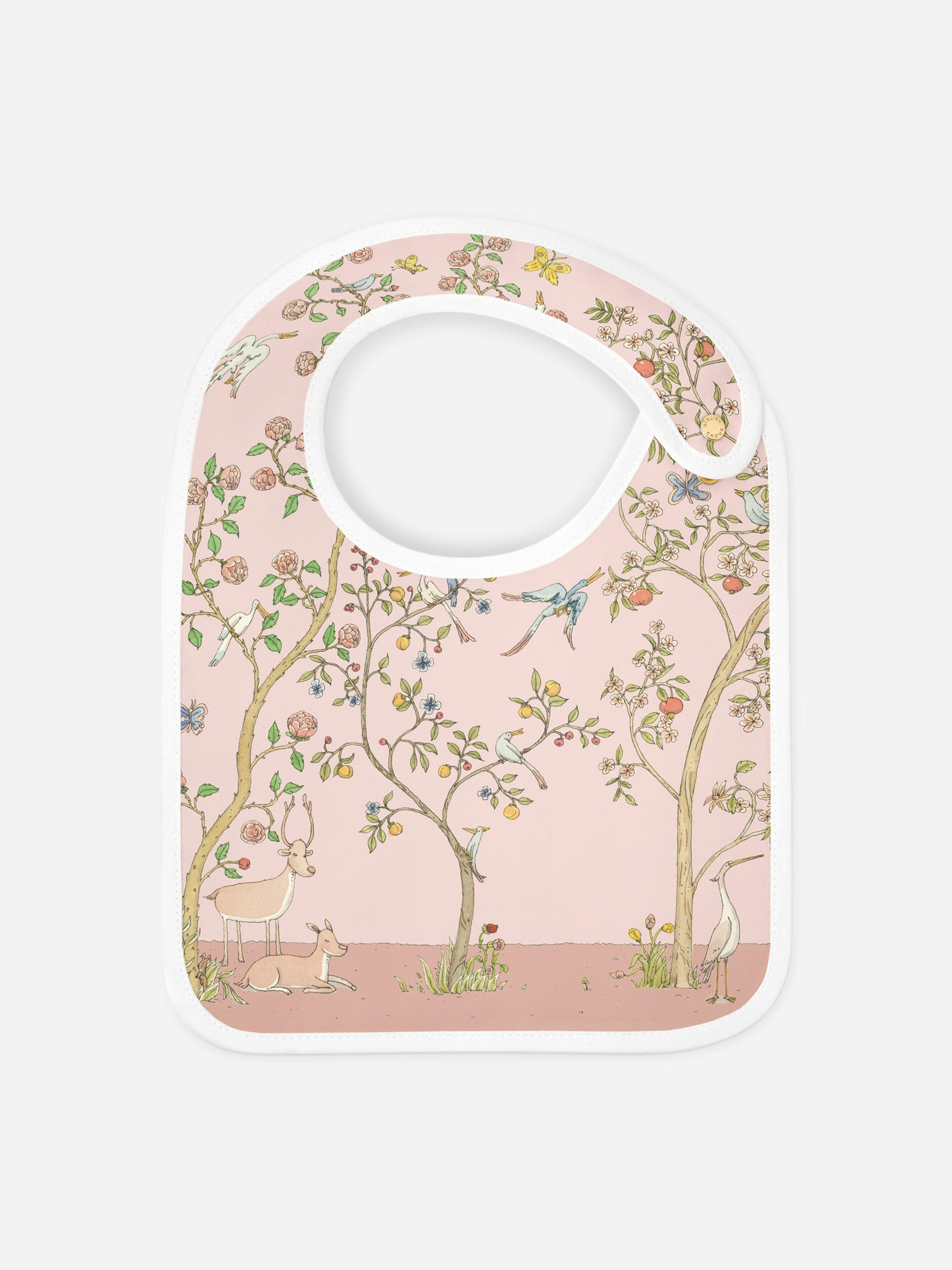 Atelier Choux Women's Pink Baby Girls In Bloom Satin Bib In - One Size
