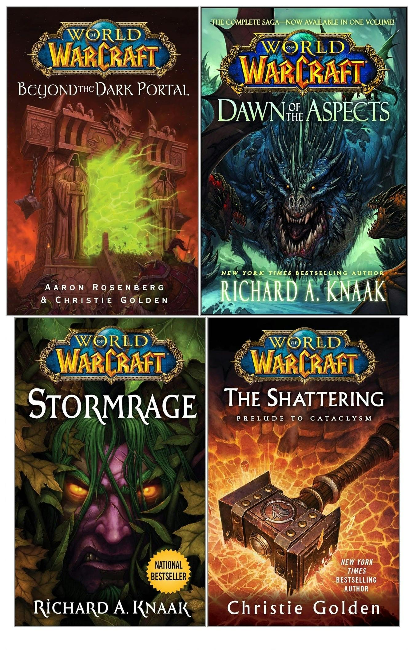 Various Publishers Dark World Of Warcraft Series 4 Books Collection Set (Beyond The Portal, Stormrage, The Shattering, Dawn Of The Aspects)