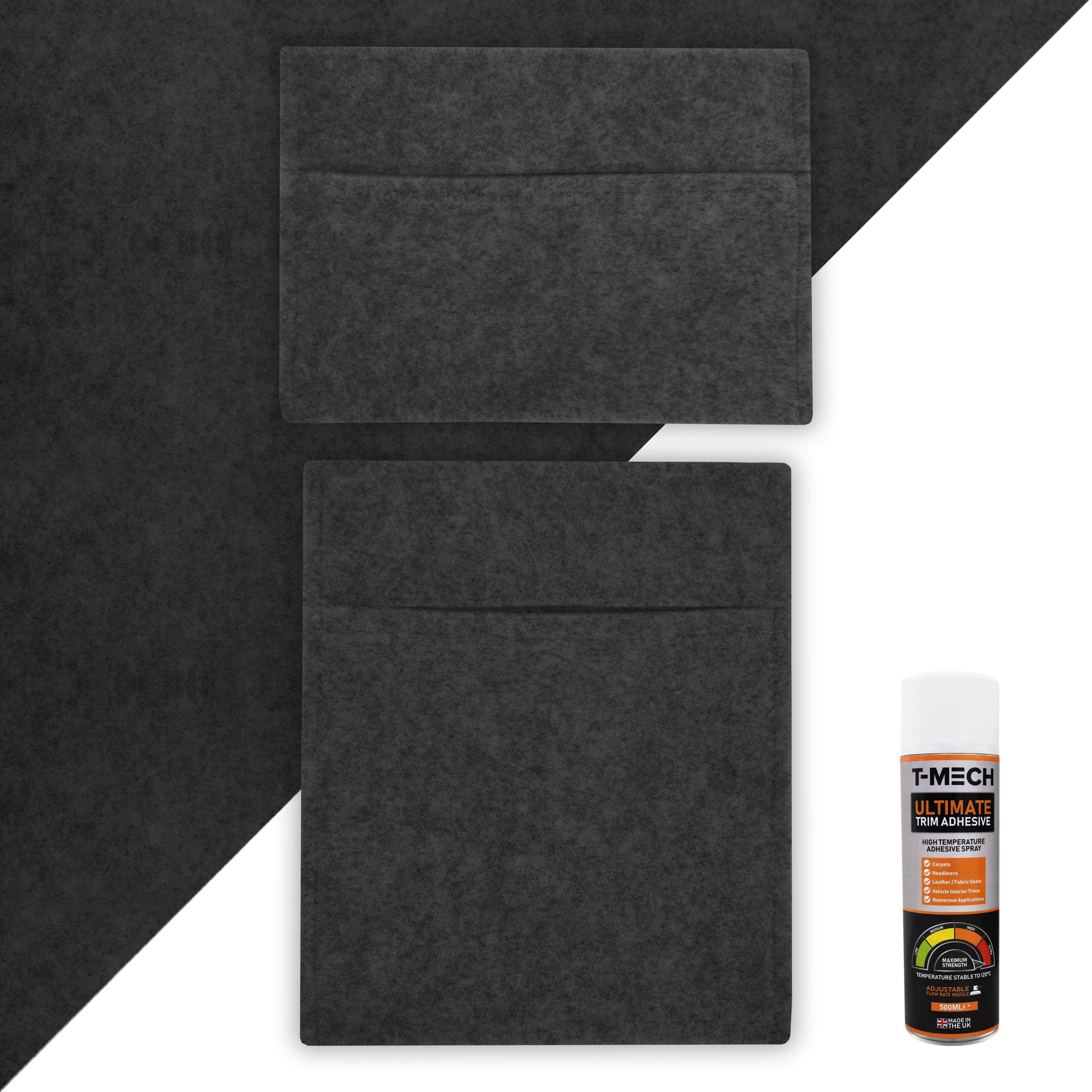 Monstershop Anthracite/Grey Van Carpet Lining, Storage Pouches & Adhesive Glue 550Cm X 200Cm