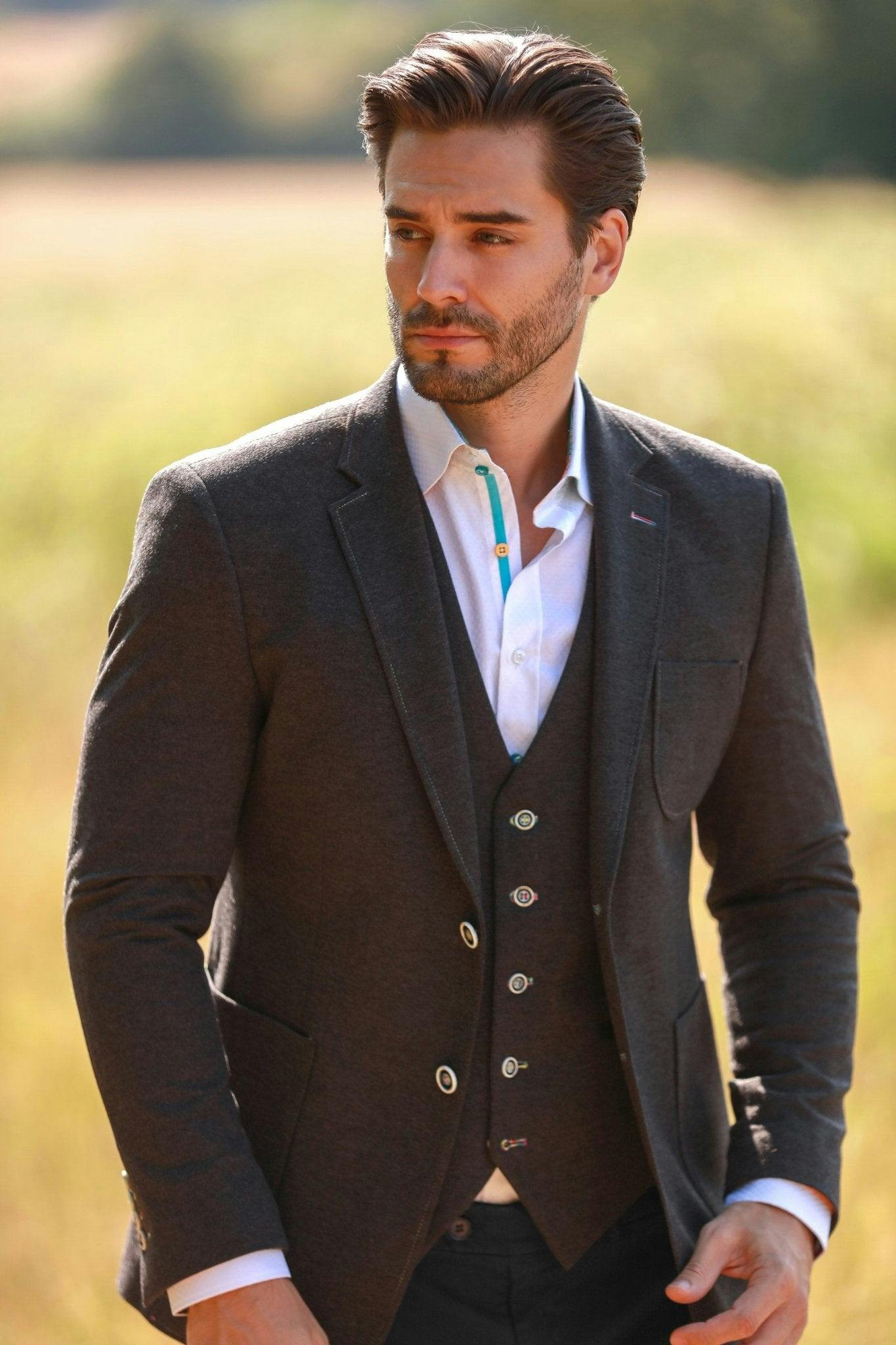 Claudio Lugli Dark/Grey Spectrum Elegance Stretch Sport Blazer - 46 Uk/ 56 Eu
