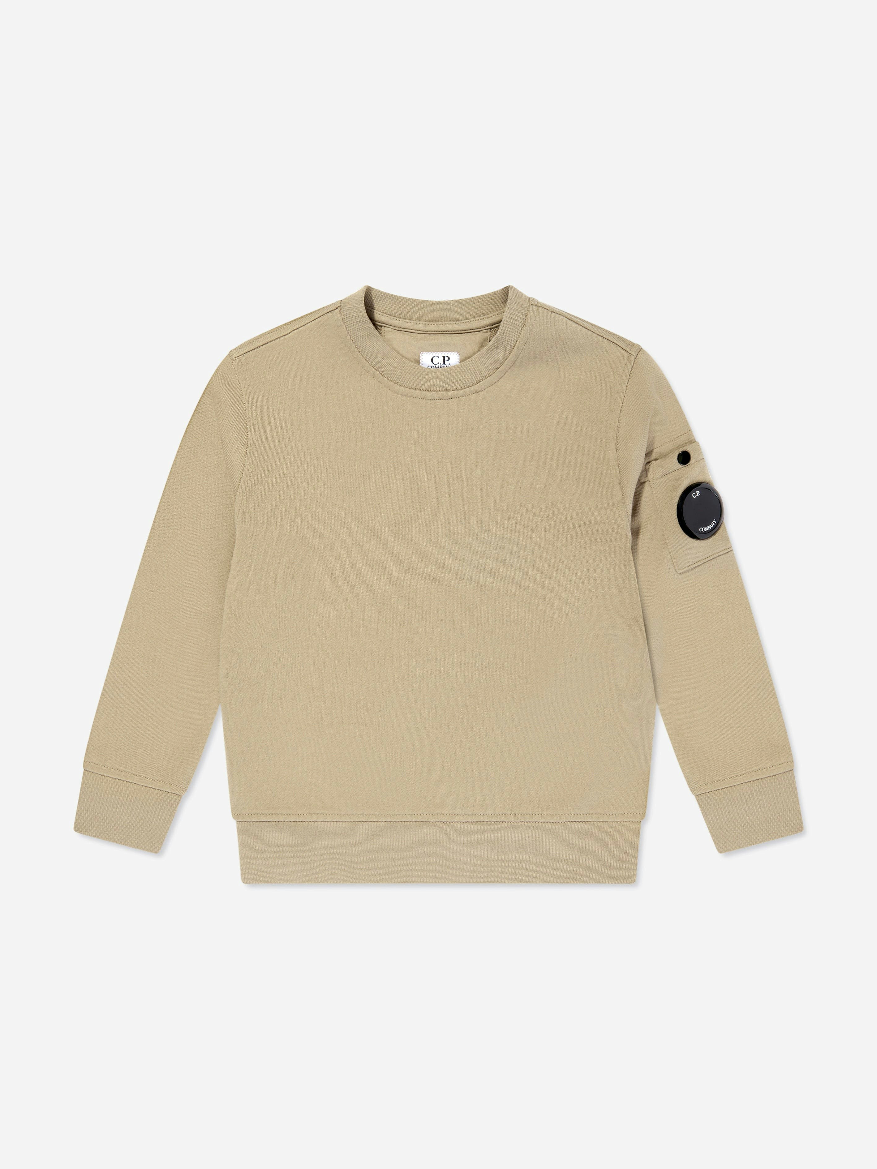 C.p. Company Boys Beige Lens Sweatshirt In - 8 Yrs