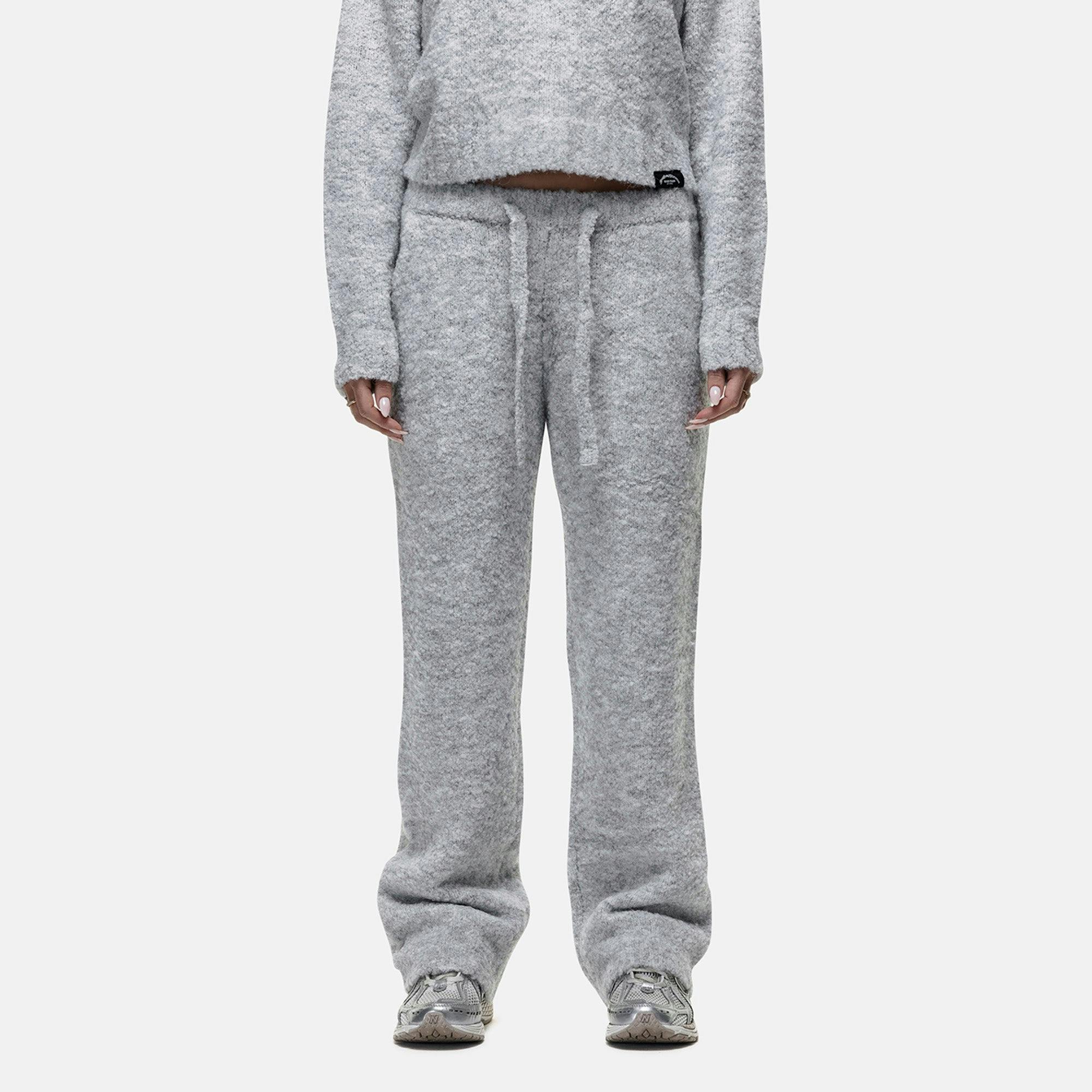 Good For Nothing Grey Bouclé Knitted Joggers - Xxs