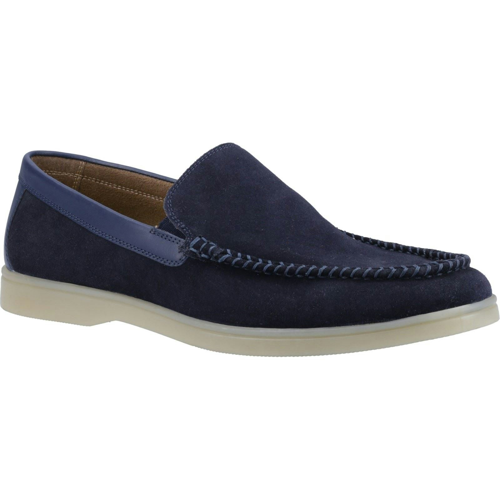 Hush Puppies Men's Leon Suede Navy Loafers - Size 9