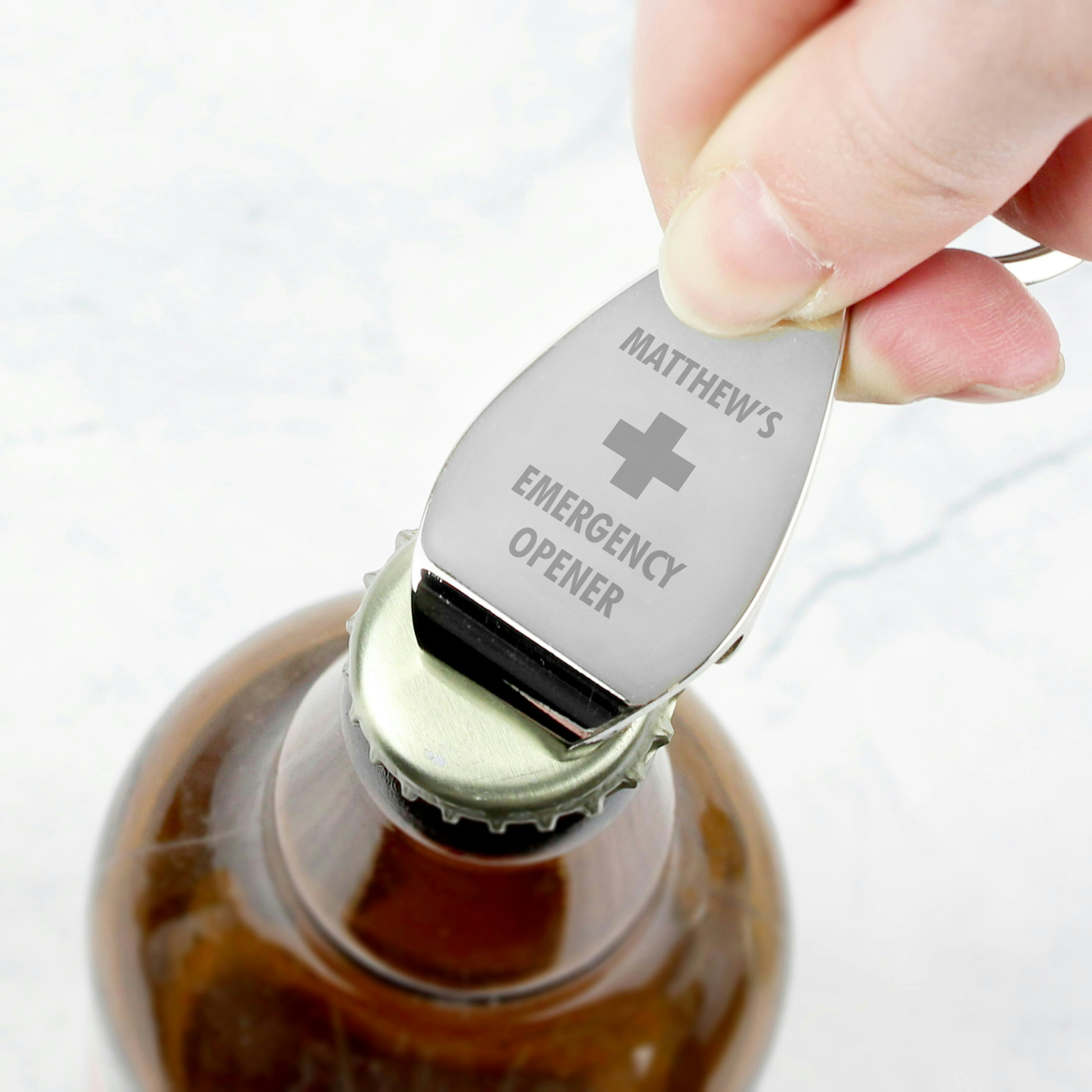 Rackhams Personalised Emergency Bottle Opener Keyring