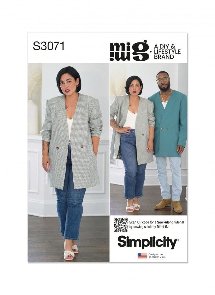 Simplicity Men's Sewing Pattern 3071, Jackets, Suits For Wo, A (Xs-S-M-L-Xl-Xxl) - Intermediate - A (Xs-S-M-L-Xl-Xxl)