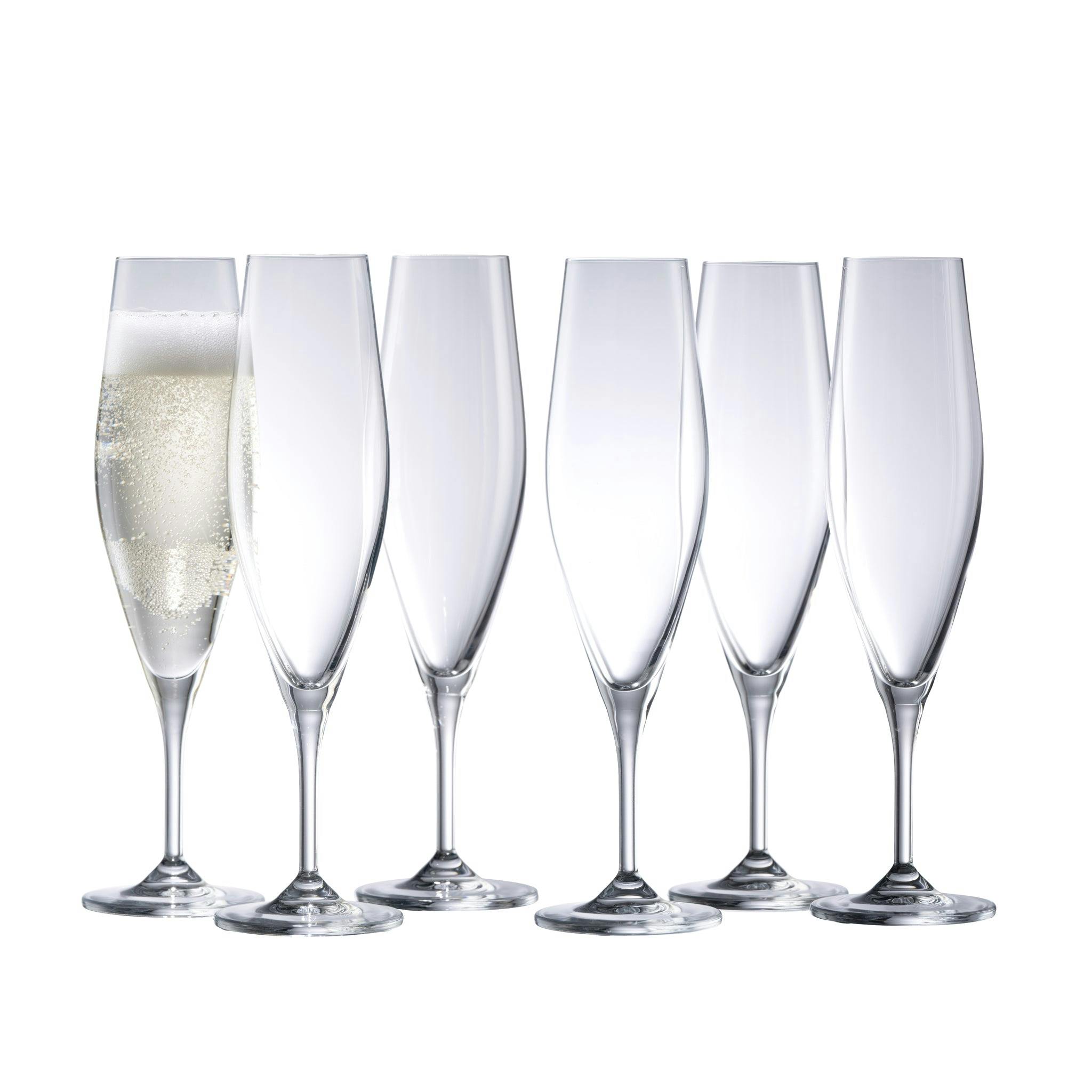 Galway Crystal Cheers Champagne/Prosecco Flutes Party Pack Set Of 6