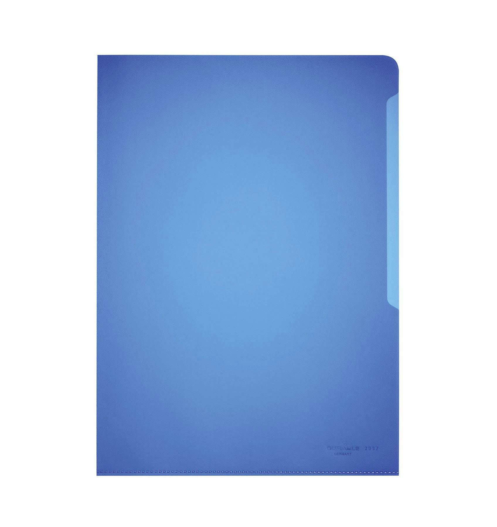 Rackhams Blue Clear Plastic Cut Flush Document Wallet Folder | 100 Pack | A4