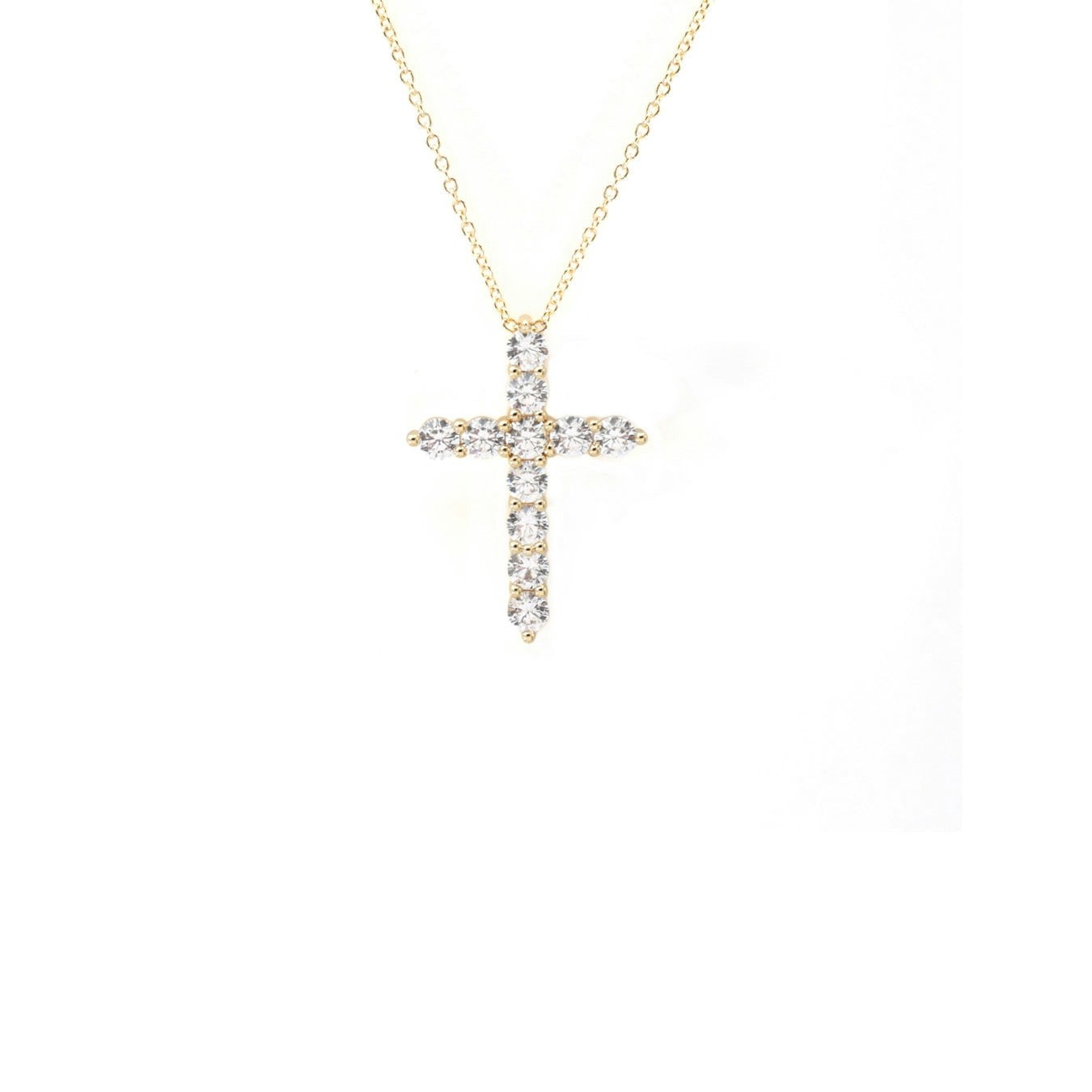 Say It With Yellow/Gold The Amara Mini Cross Pendant Necklace Small - Plated