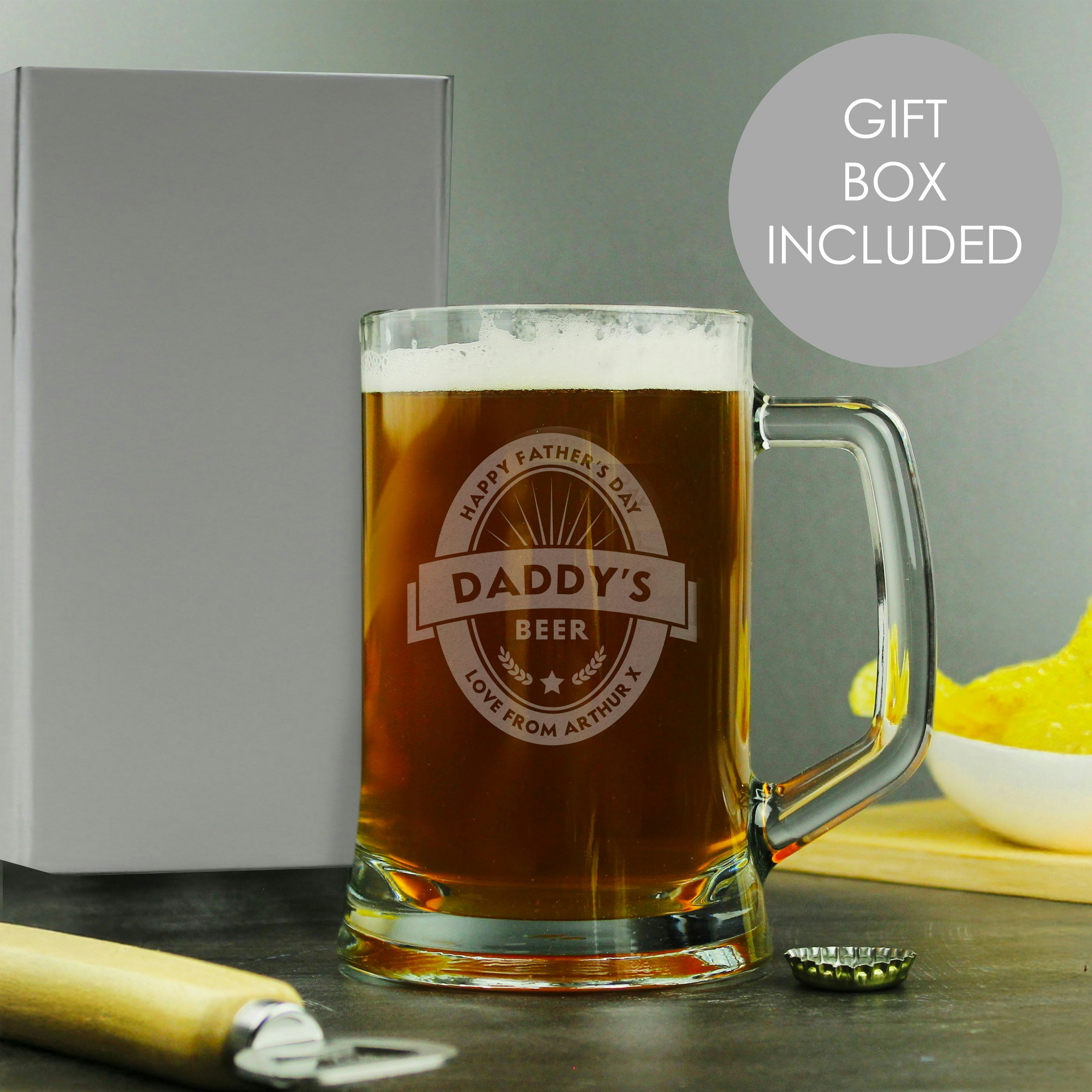 Rackhams Personalised Beer Label Pint Stern Tankard