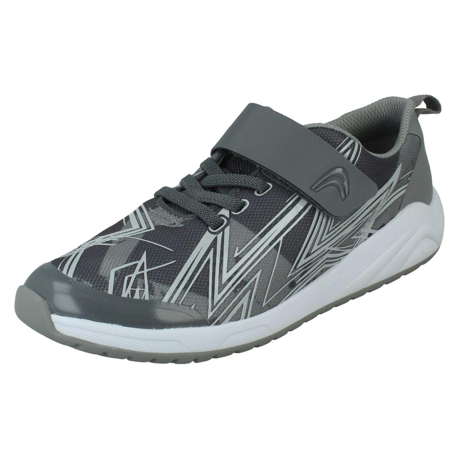 Clarks Grey Childrens Casual Trainers - Aeon Pace - Combi - Uk 11.5 Child - F