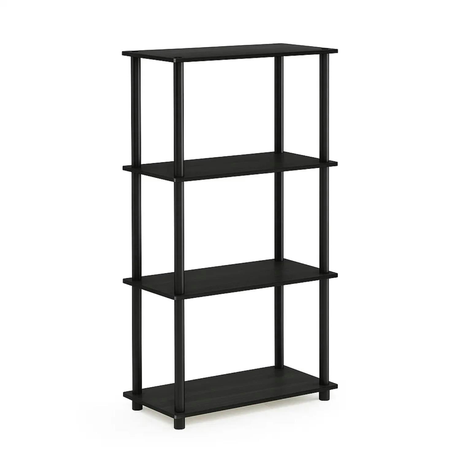 Rackhams Black Turn-N-Tube 4-Tier Multipurpose Shelf Display Rack, Espresso/ Perfect For Organized Storage And Display