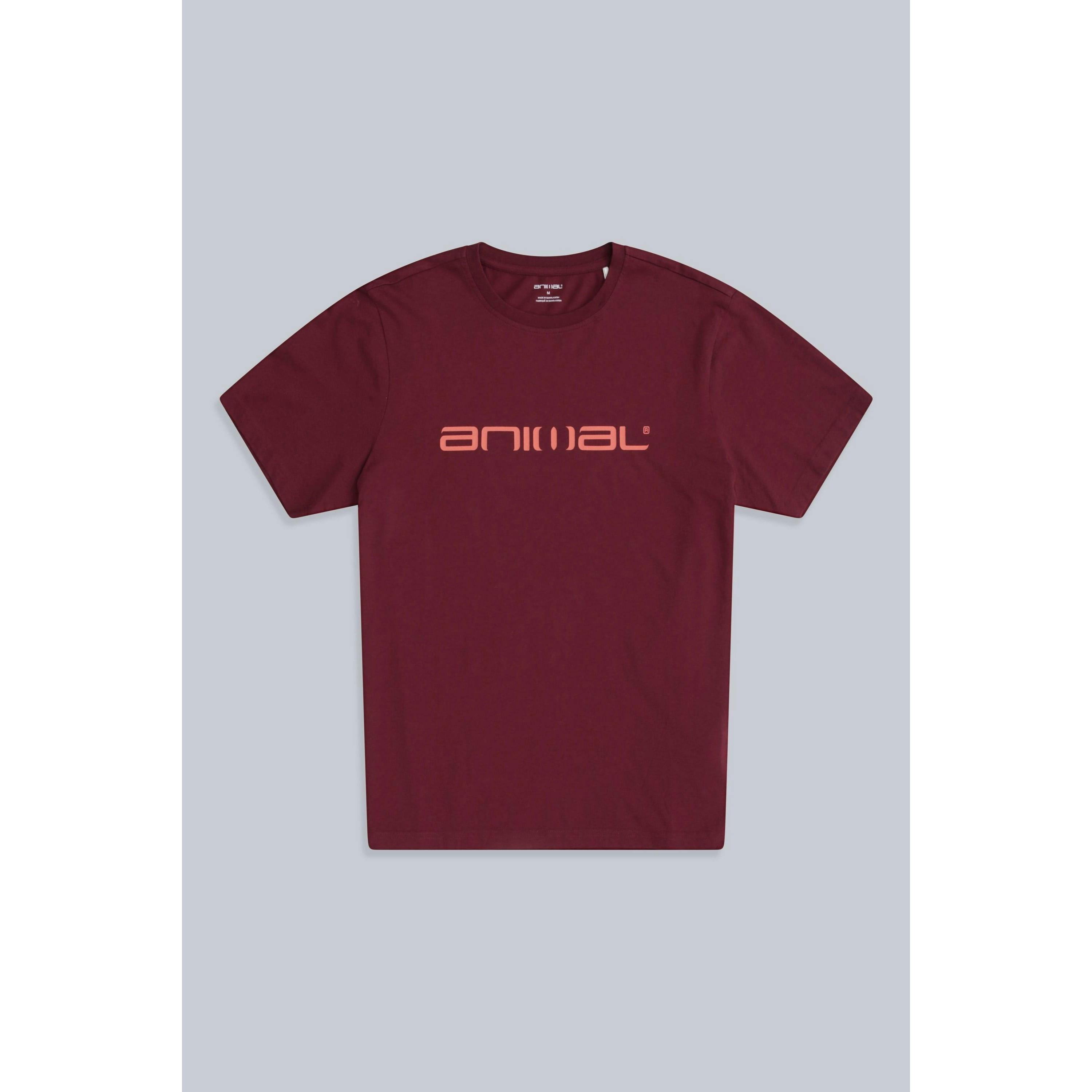 Animal Men's Dark/Burgundy Classico Organic T-Shirt - Xs - 100% Organic Cotton