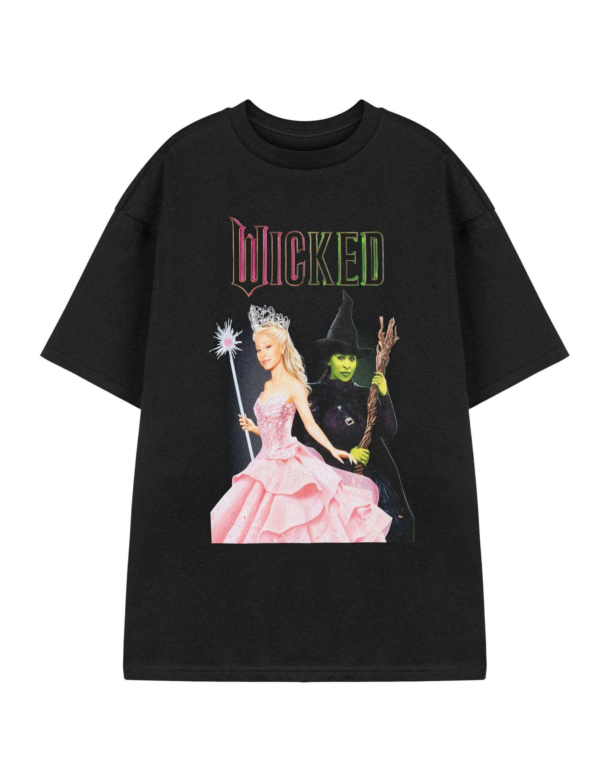 Vanilla Underground Women's Black Wicked Glinda & Elphaba Short Sleeved T-Shirt - XXX-Large