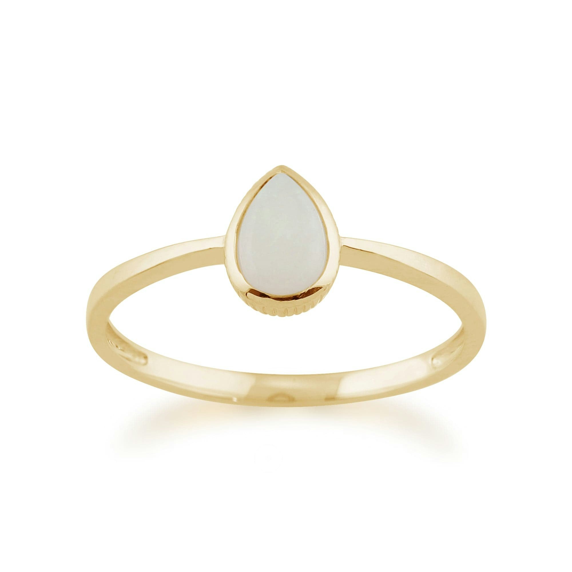Gemondo Yellow/Gold Classic Pear Shaped Opal Ring In 9Ct - K
