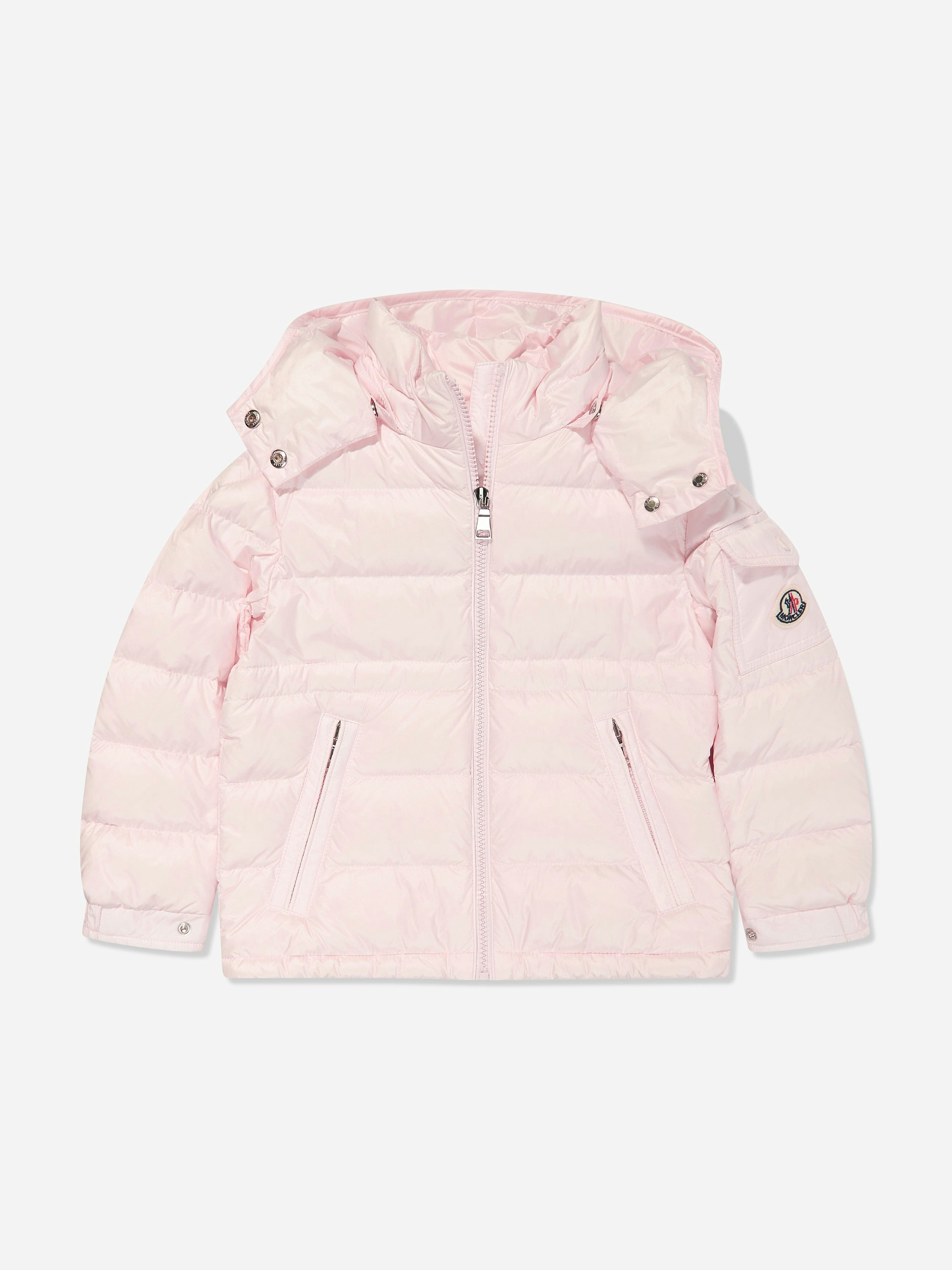 Moncler Enfant Girls Pink Down Padded Dalles Jacket In - 12 Yrs