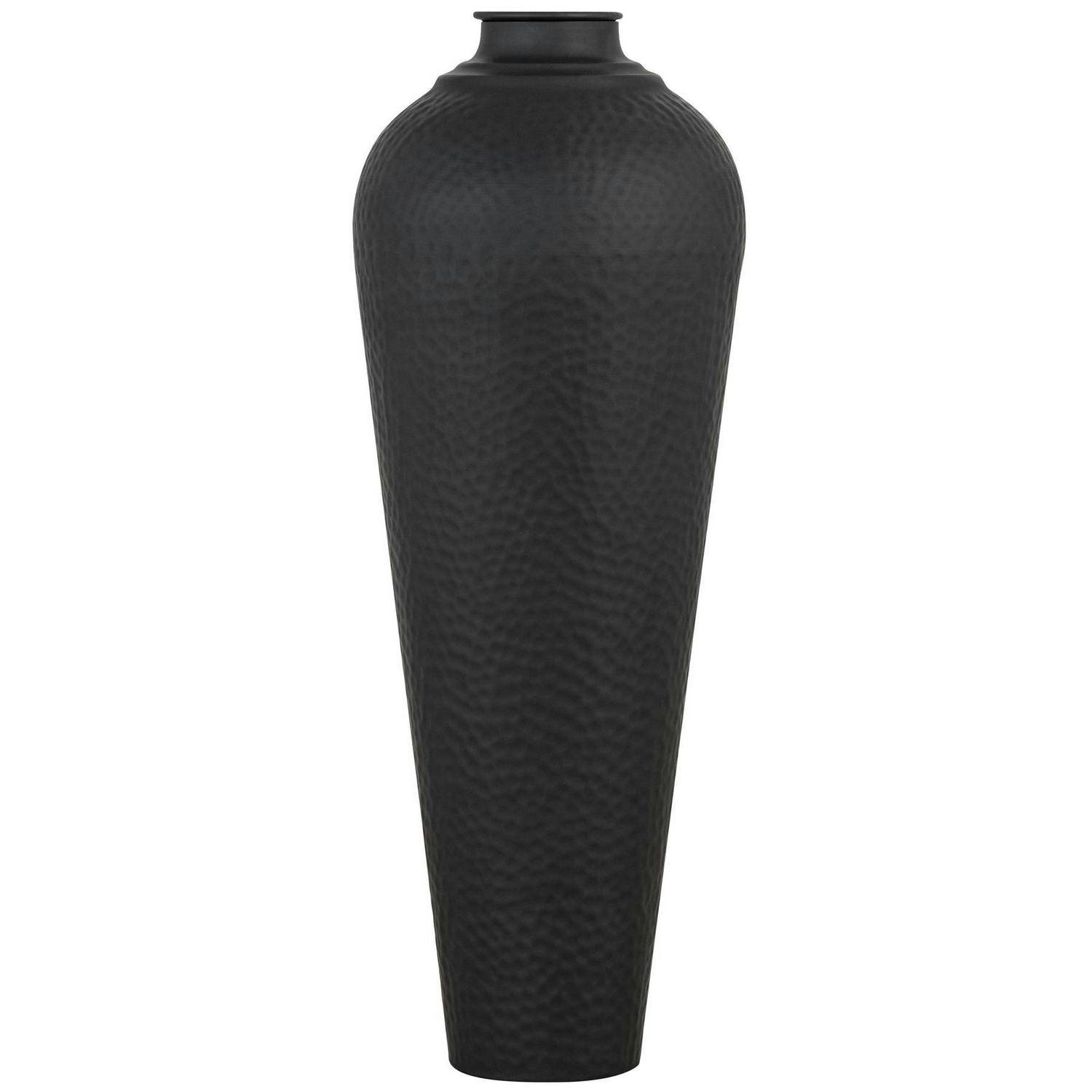 Hill Interiors Black Hammered Vase - 80Cm X 31Cm X 31Cm - 100% Mixed