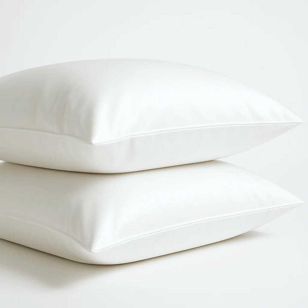 Ethical Bedding Light/White & Airy Pillowcase Pair In (Bamboo) - 'Oxford' Sham - Regular