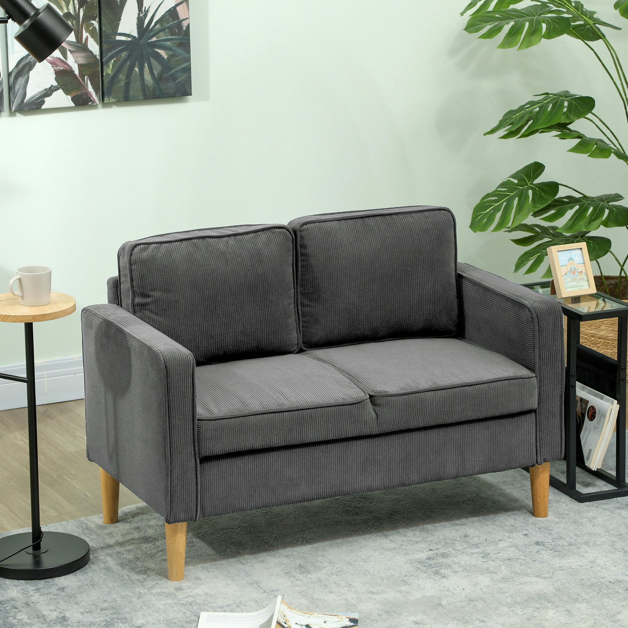 Rackhams Grey 2 Seater Sofa With Under Seat Storage For Small Spaces - Polyester - 2 Seater