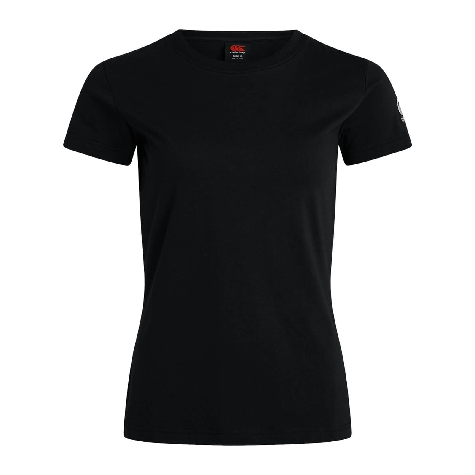 Canterbury Women's Black Club Plain Training Tee {Qa005711} - Uk14