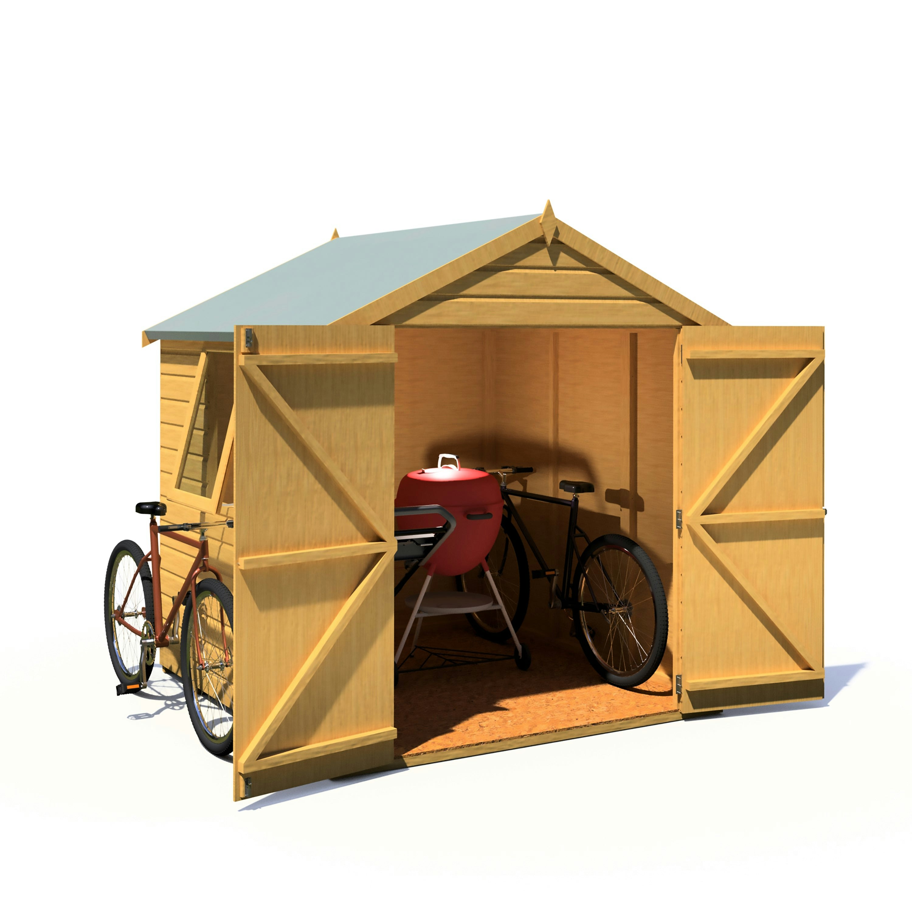 Rackhams Green Arran Double Door 6X6 12Mm Interlock Clad Wooden Shed