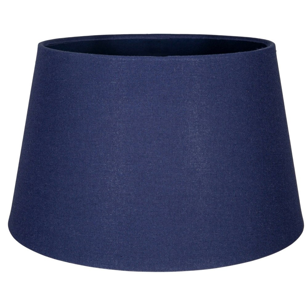 Rackhams Blue Traditional 30Cm Midnight Linen Fabric Drum Table/Pendant Shade 60W Maximum