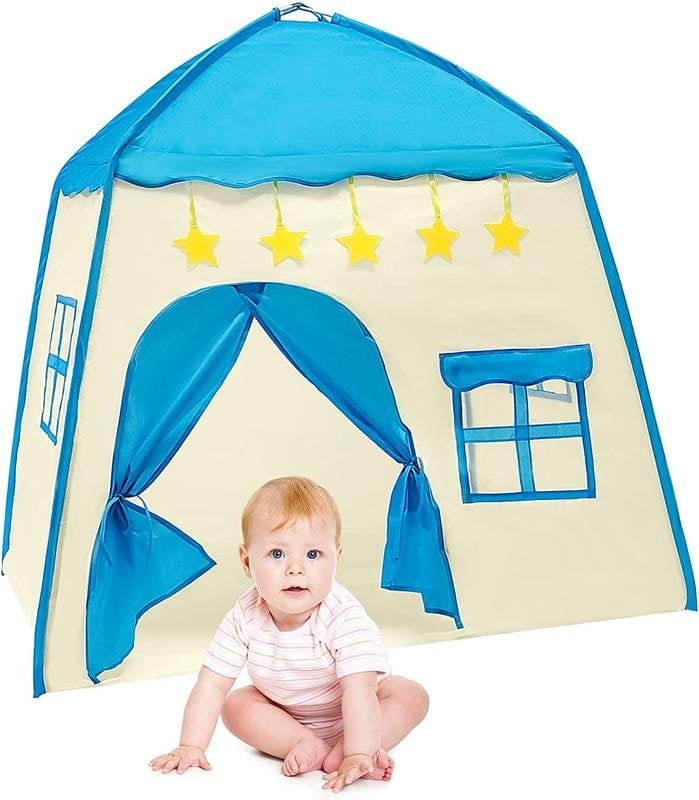 Deao Toys Girls Blue Play Tent Princess Tent Indoor & Outdoor Toddler Tent