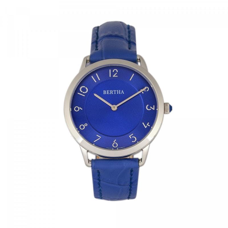 Bertha Women's Silver/Blue Abby Swiss Watch