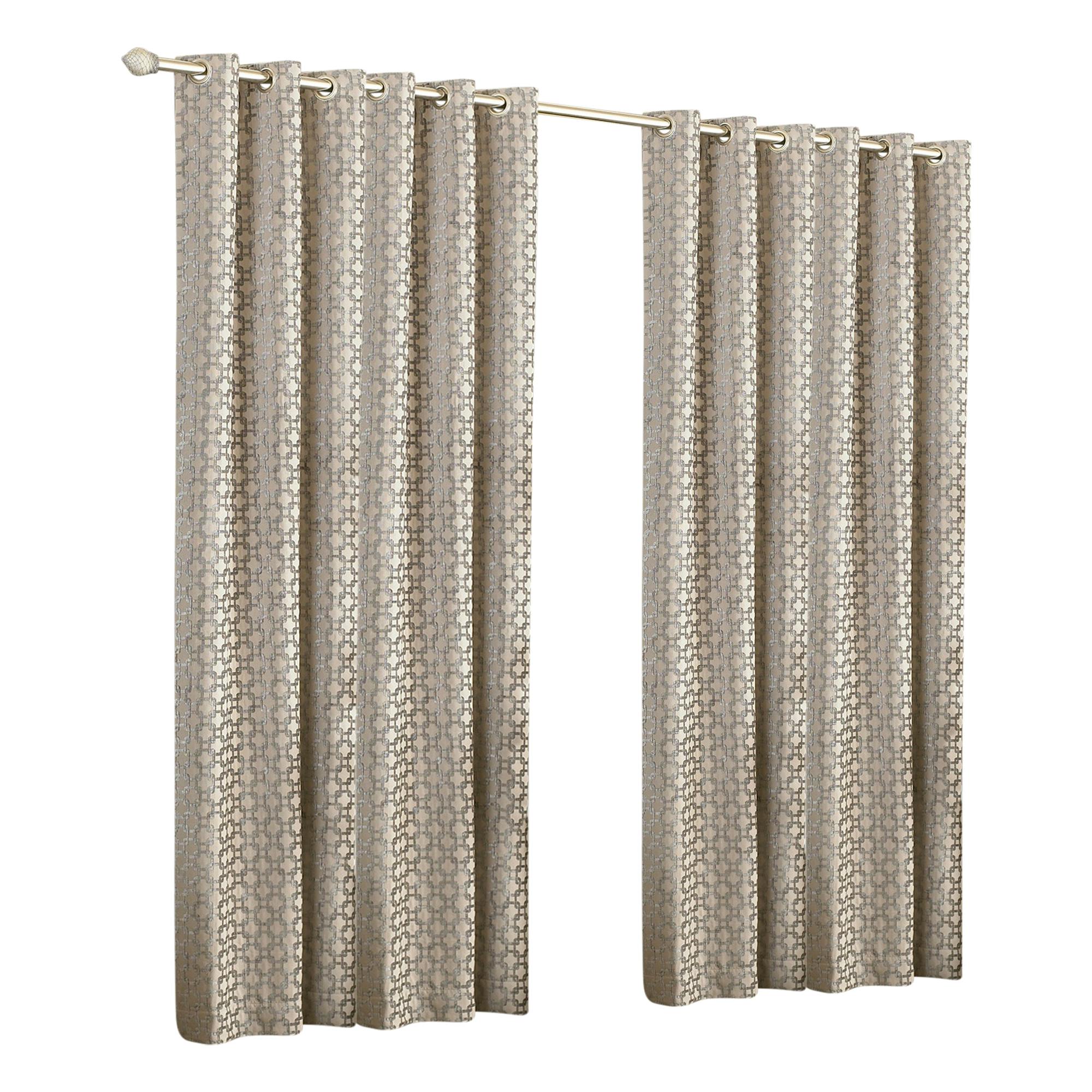 Riva Home Silver Belmont Ringtop Curtains - 66X72 (168X183cm) - 100% Polyester
