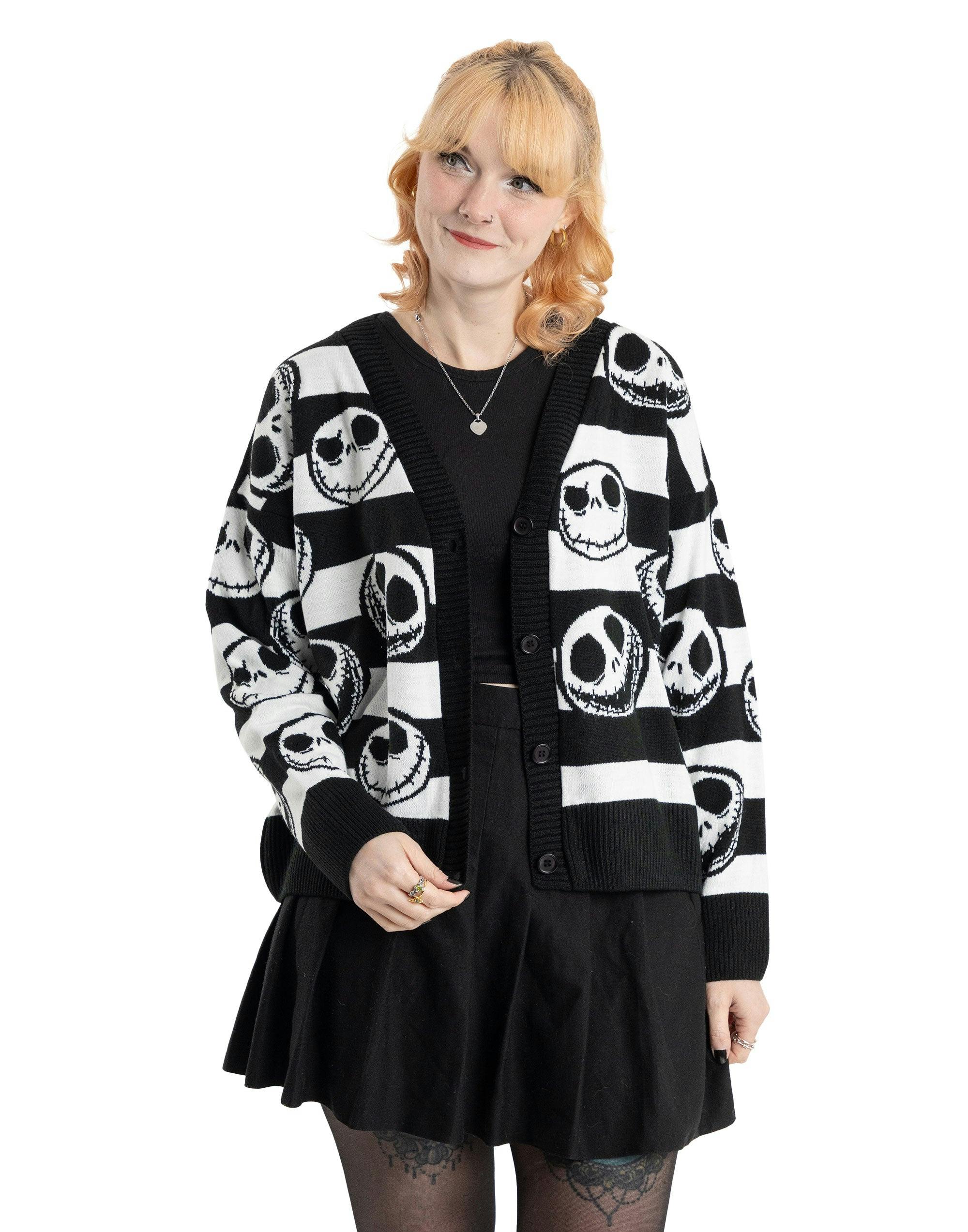 Vanilla Underground Women's Black The Nightmare Before Christmas Jack Skellington Cardigan - Medium