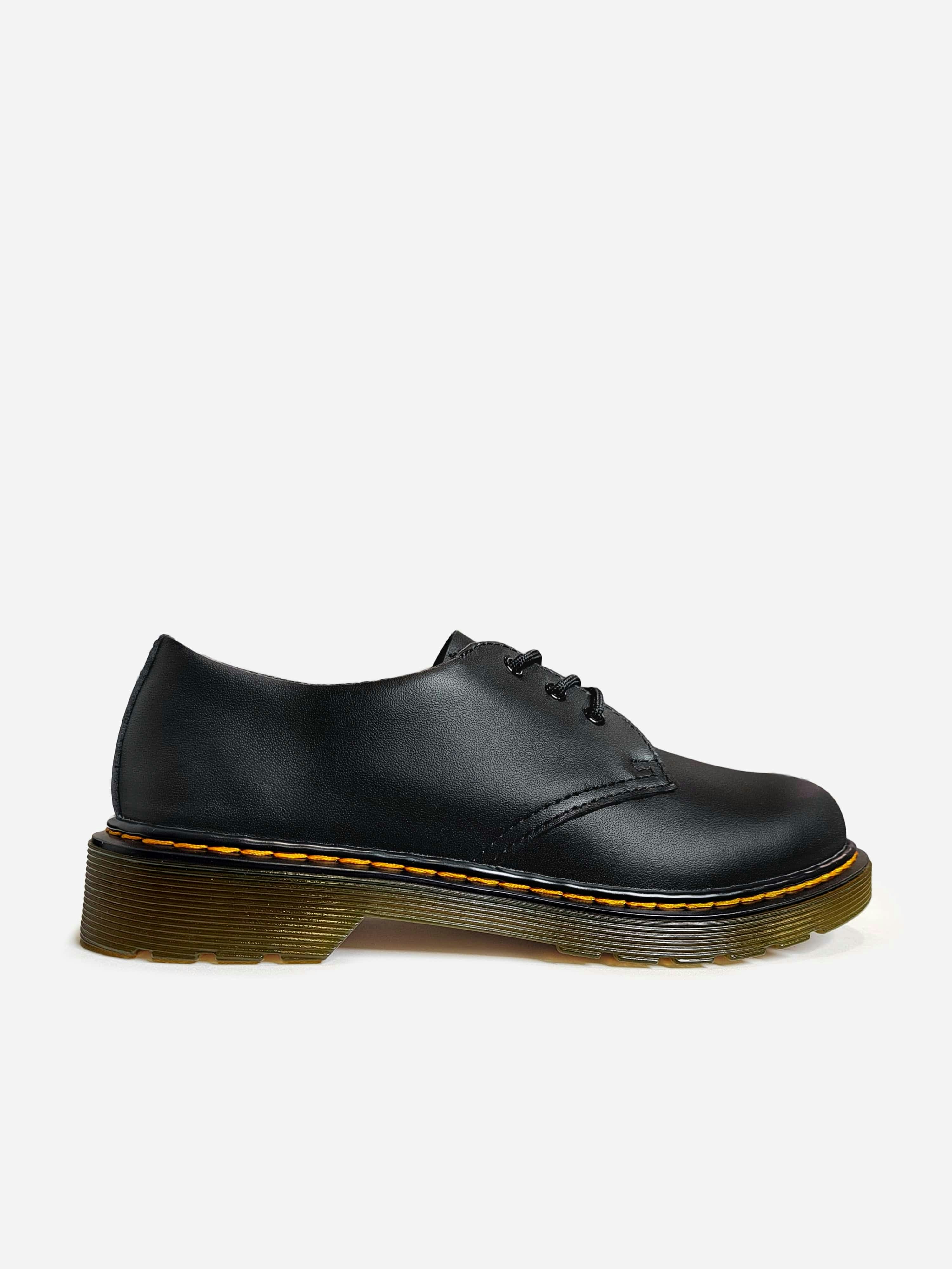 Dr Martens Girls Black 1461 Softy T Leather Shoes In - Eu 38.5 Uk 5.5