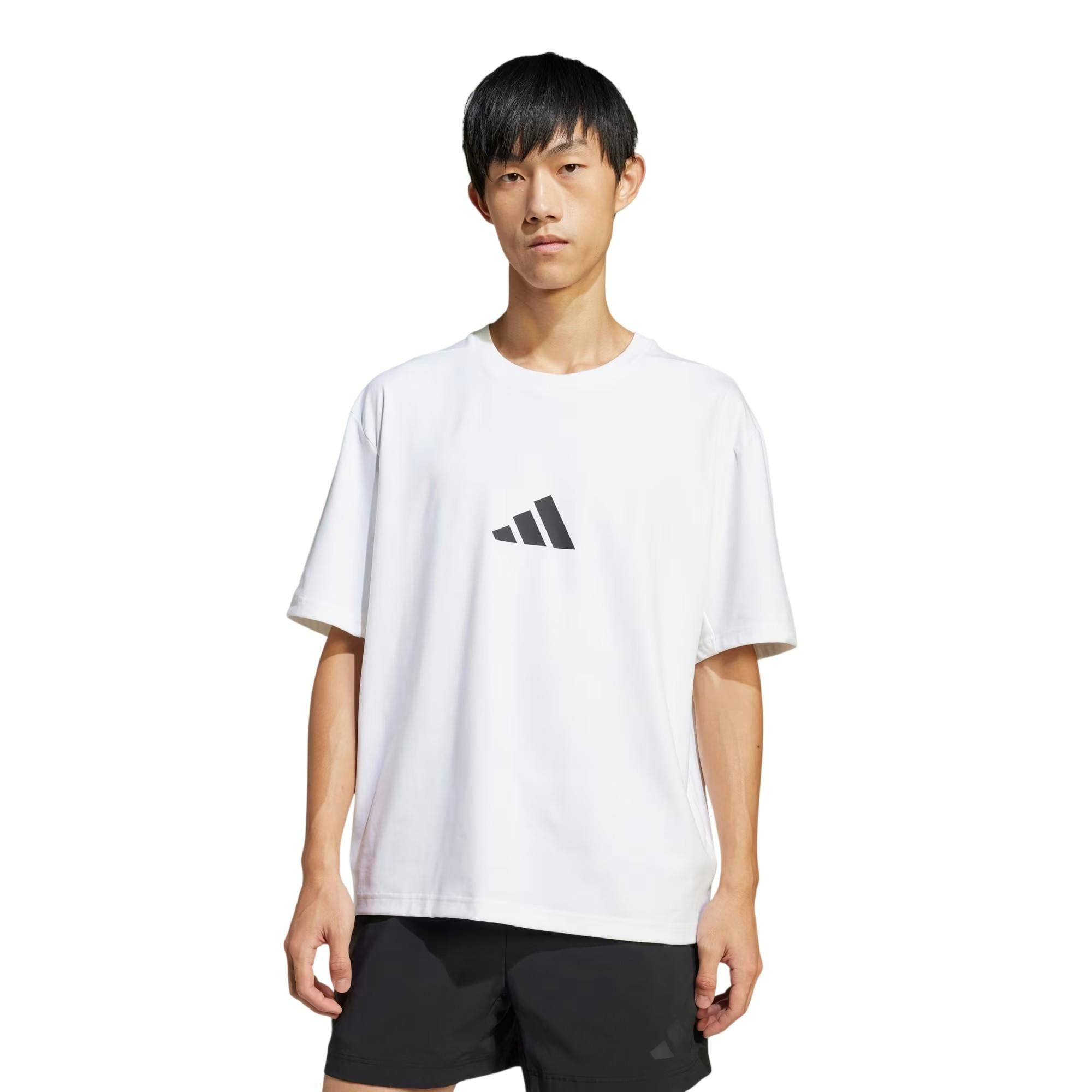 Adidas Men's White Z.n.e. T-Shirt - S - 75% Recycled Polyester/25% Elastane