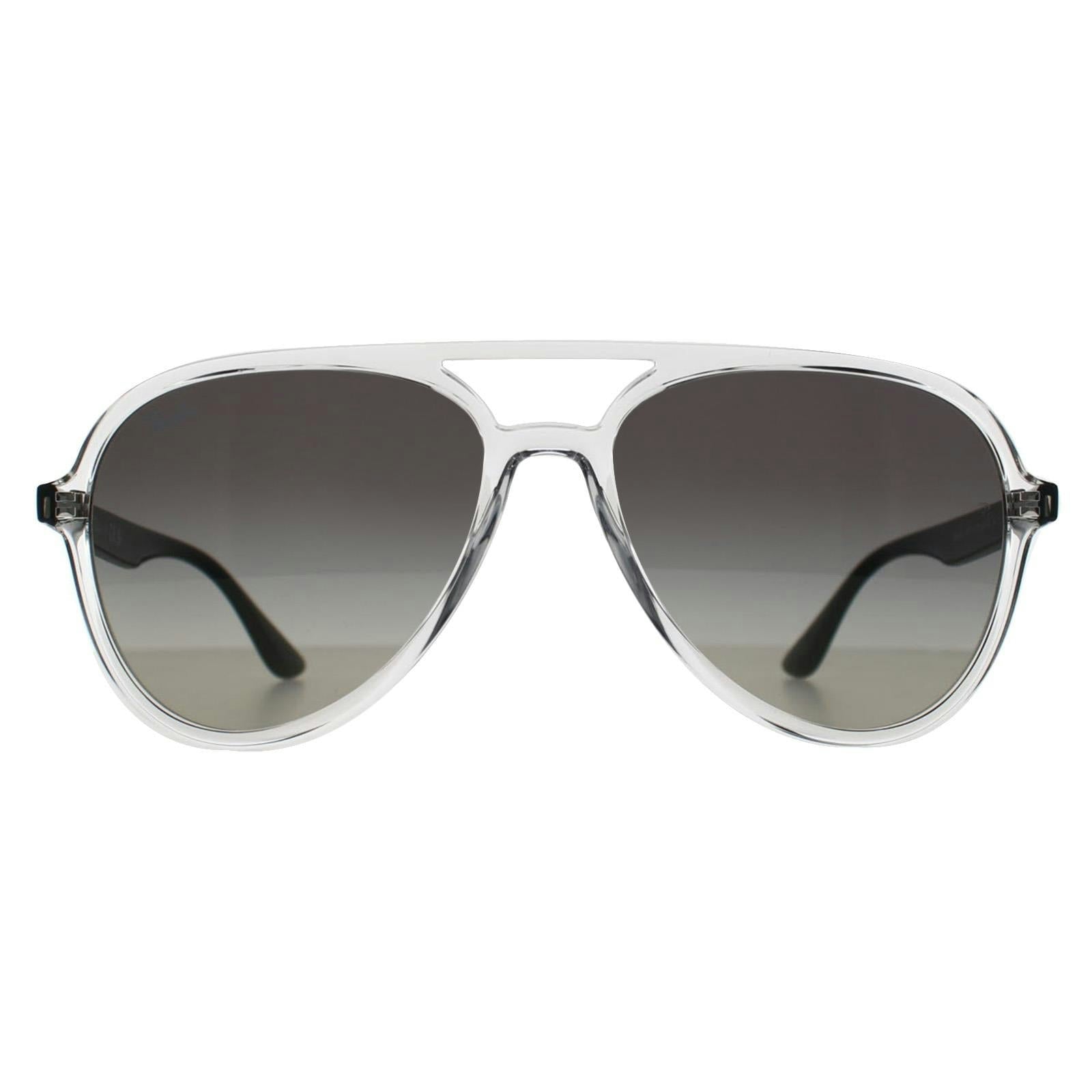 Ray-Ban Unisex Clear Aviator Polished Transparent Grey Gradient Rb4376 In - Image 12