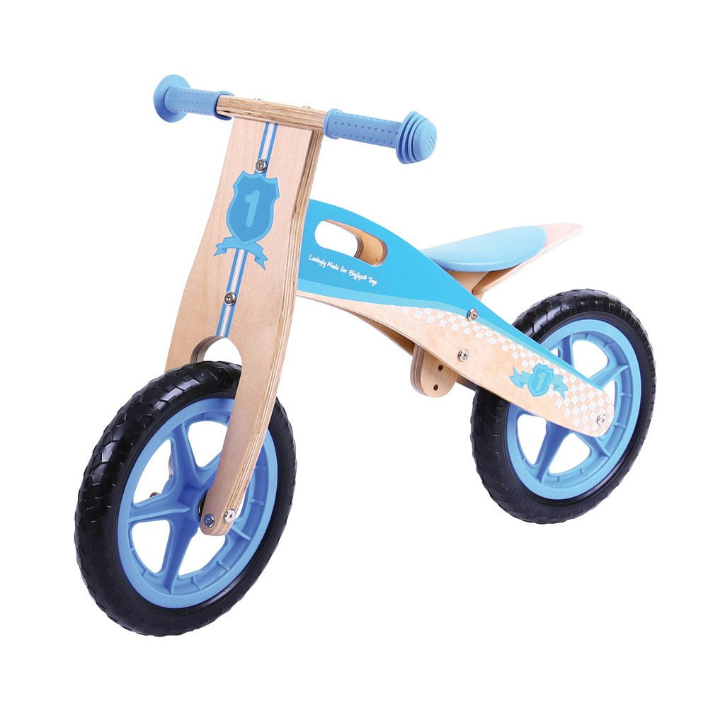 Bigjigs Toys Blue My First Wooden Balance Bike