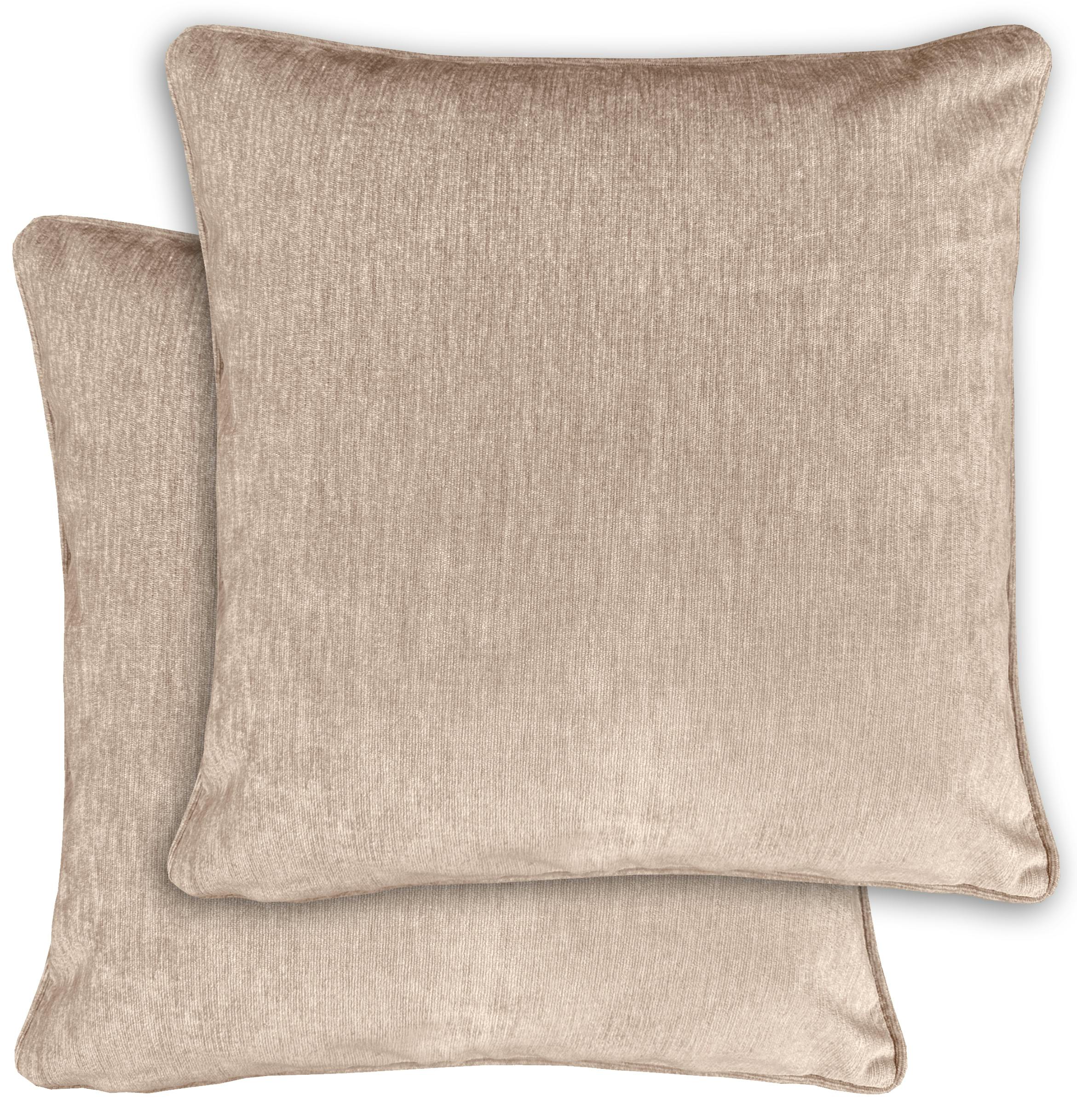 Enhanced Living Pair Of Knightsbridge Double Sided Zip Opening Cushions - Cases Only - Sand