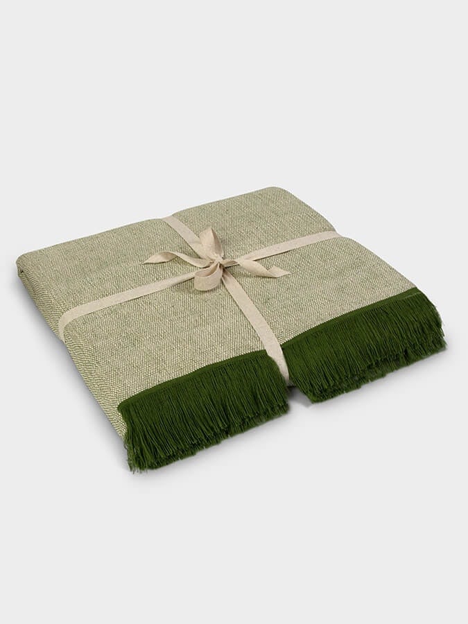 Rackhams Green Gots Organic Cotton Two Toned Yoga Blanket - Two Toned