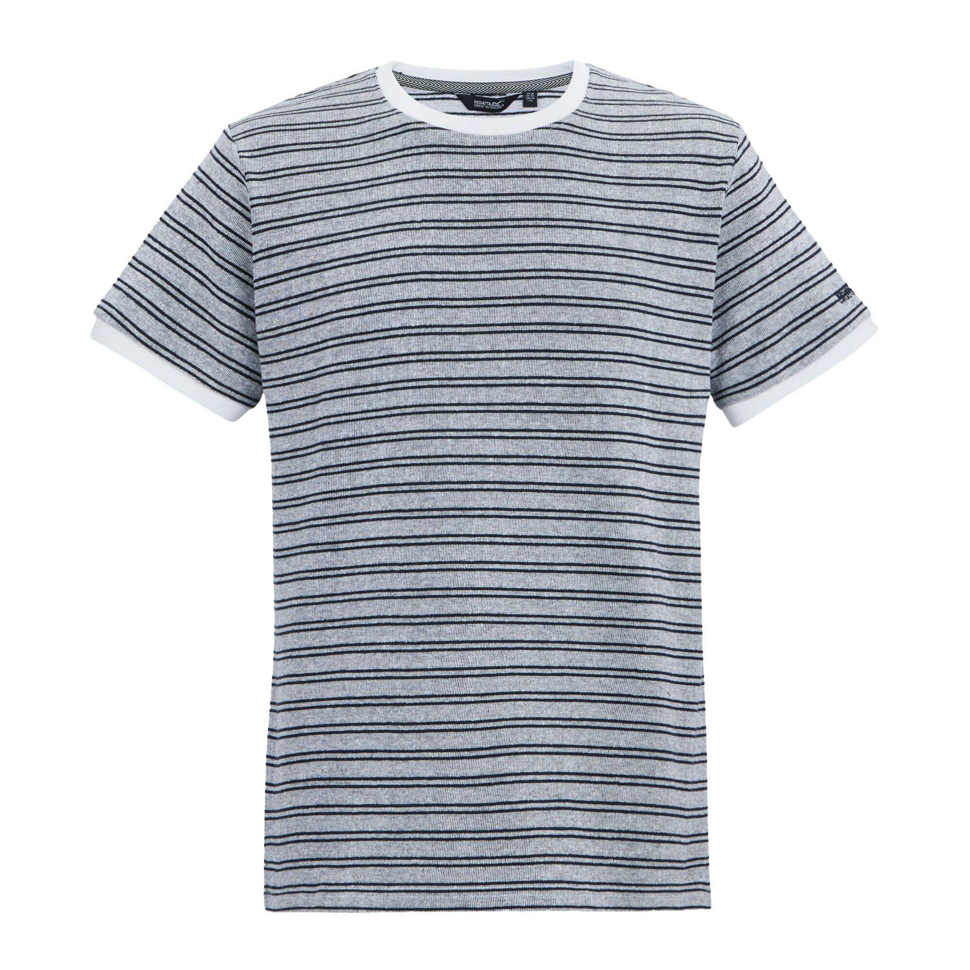 Regatta Men's White Benlin Striped T-Shirt - /Navy - 3XL - /Navy - 100% Cotton
