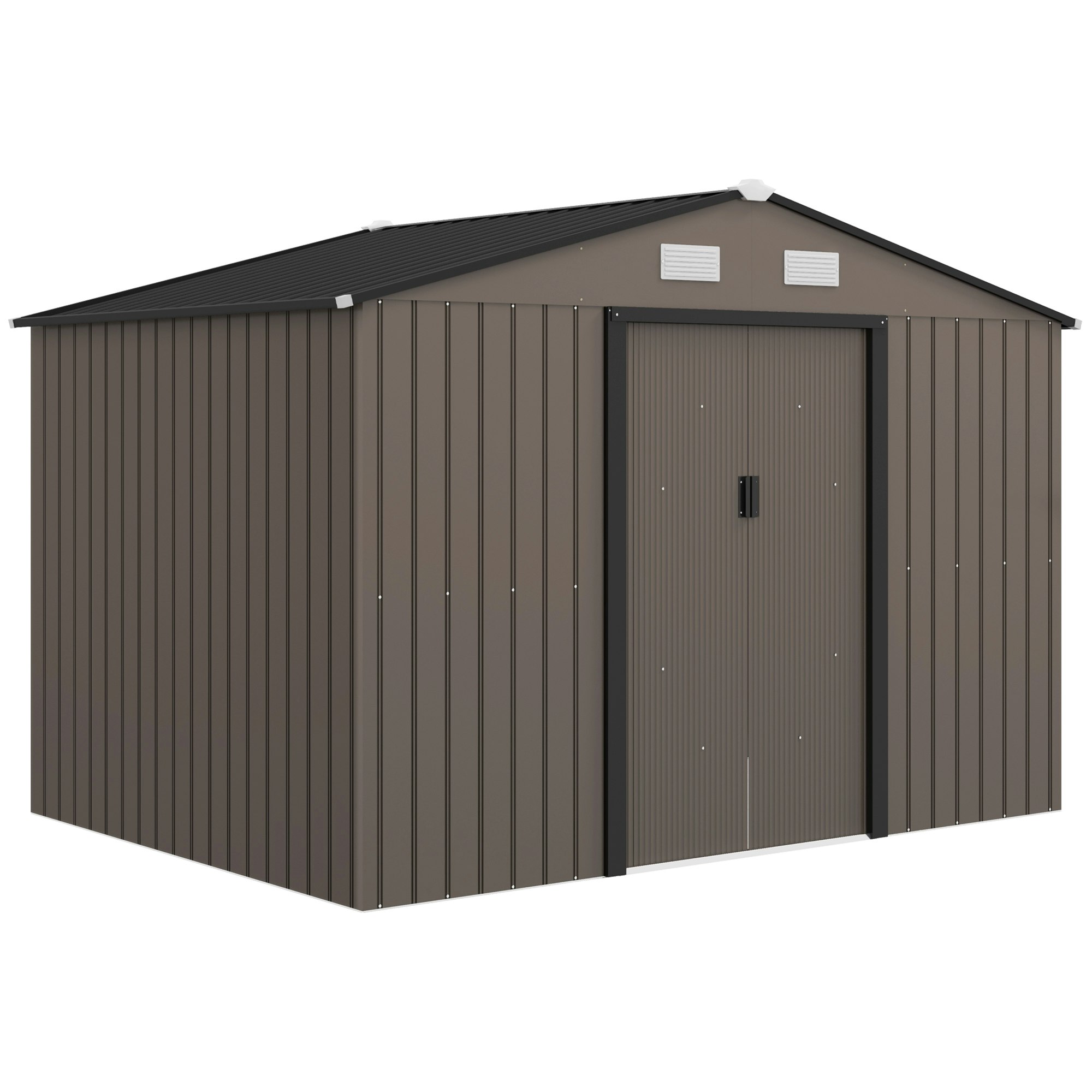 Rackhams Brown X 6Ft Galvanised Garden Storage Shed With Sliding Door, Size 9