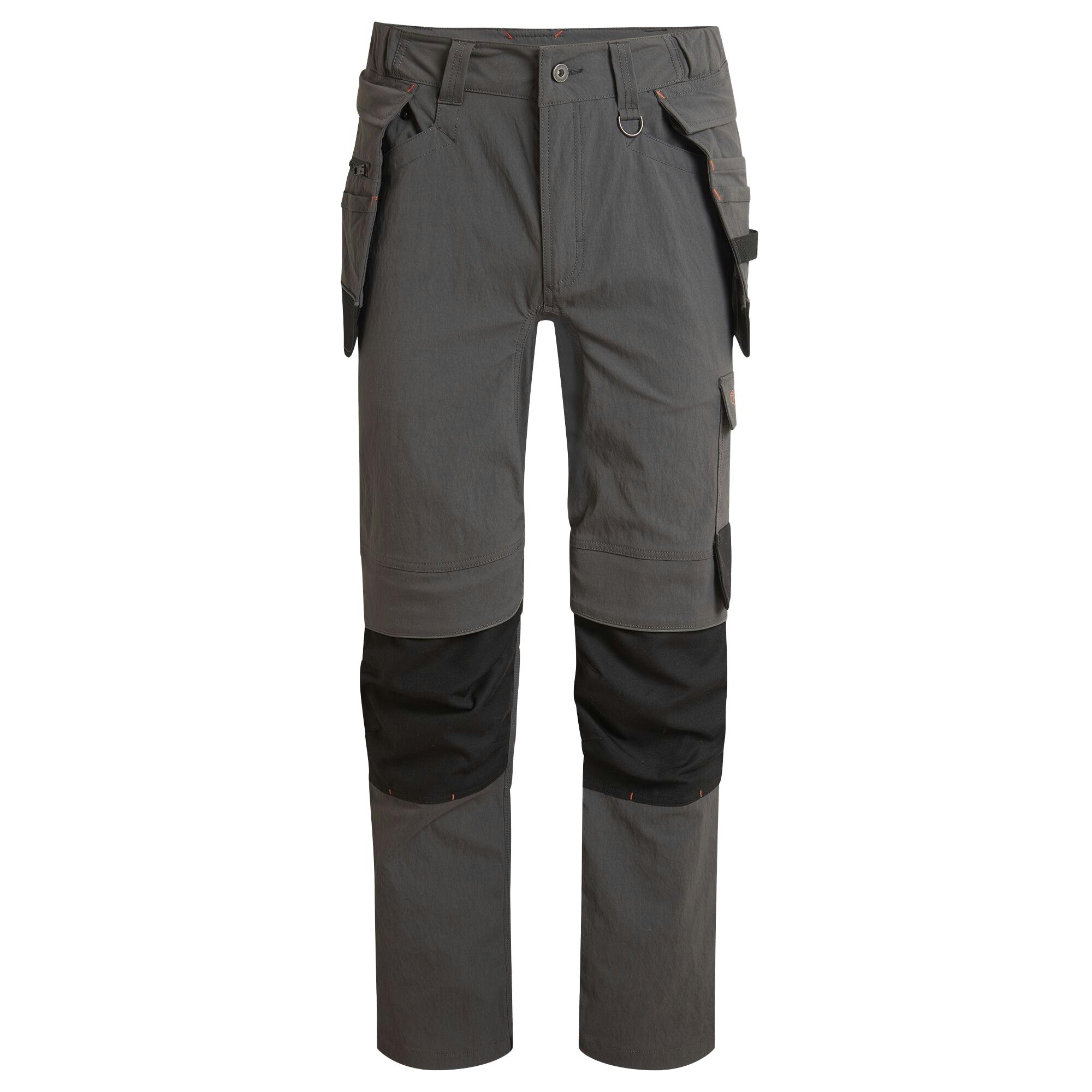 Craghoppers Men's Grey/Black Sheffield Holster Stretch Work Trousers - Carbon - 38R - Carbon