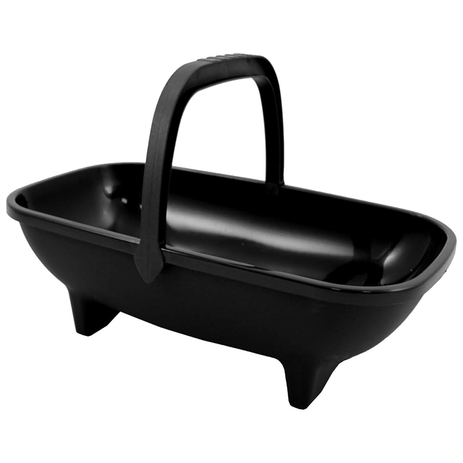 Storm Trading Group Black Garden Trug 53Cm Plastic Basket Plant Pot With Handle - 2 X