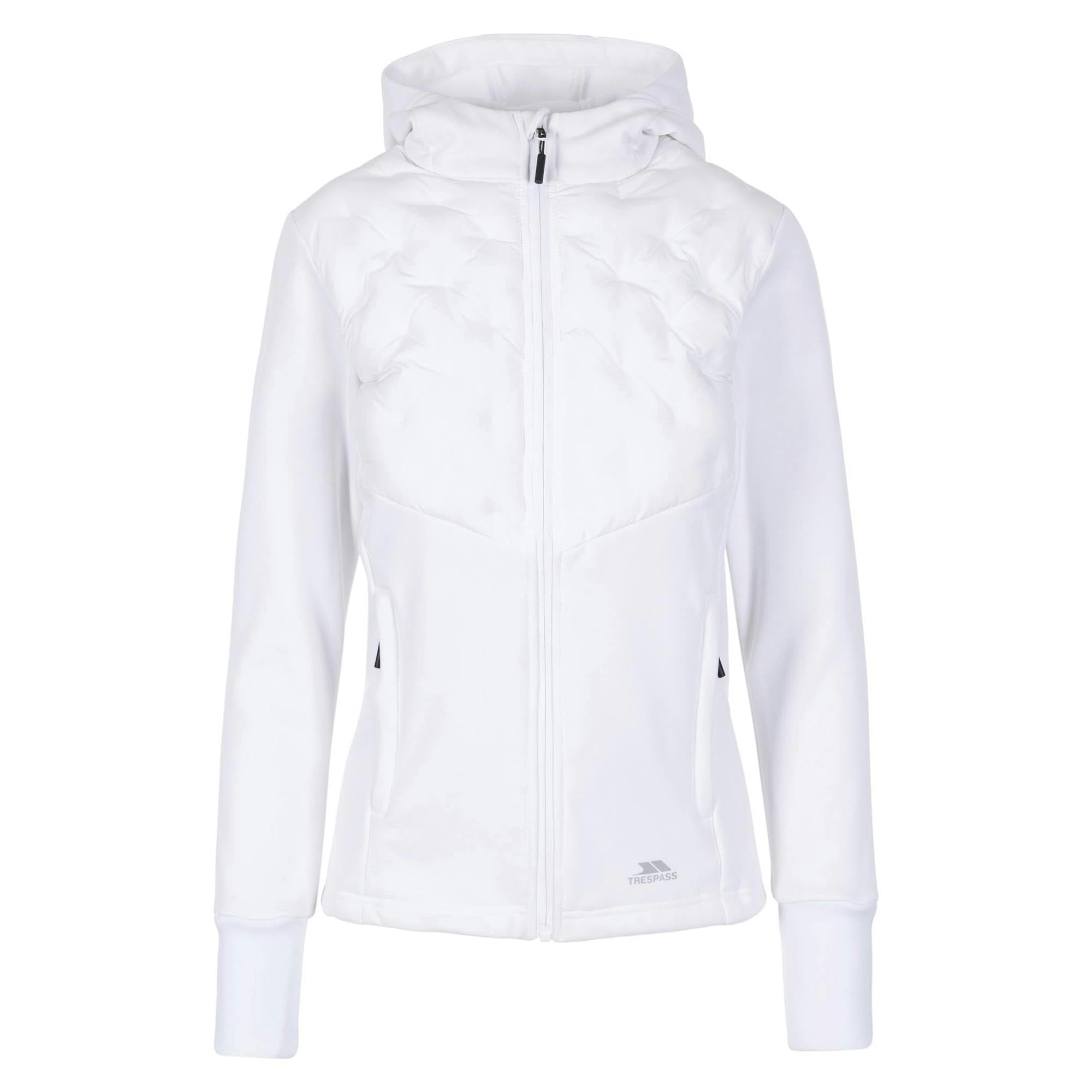 Trespass Women's White / Marney Active Hybrid Jacket - Xs - 50% Polyester/30% Polyamide/20% Elastane