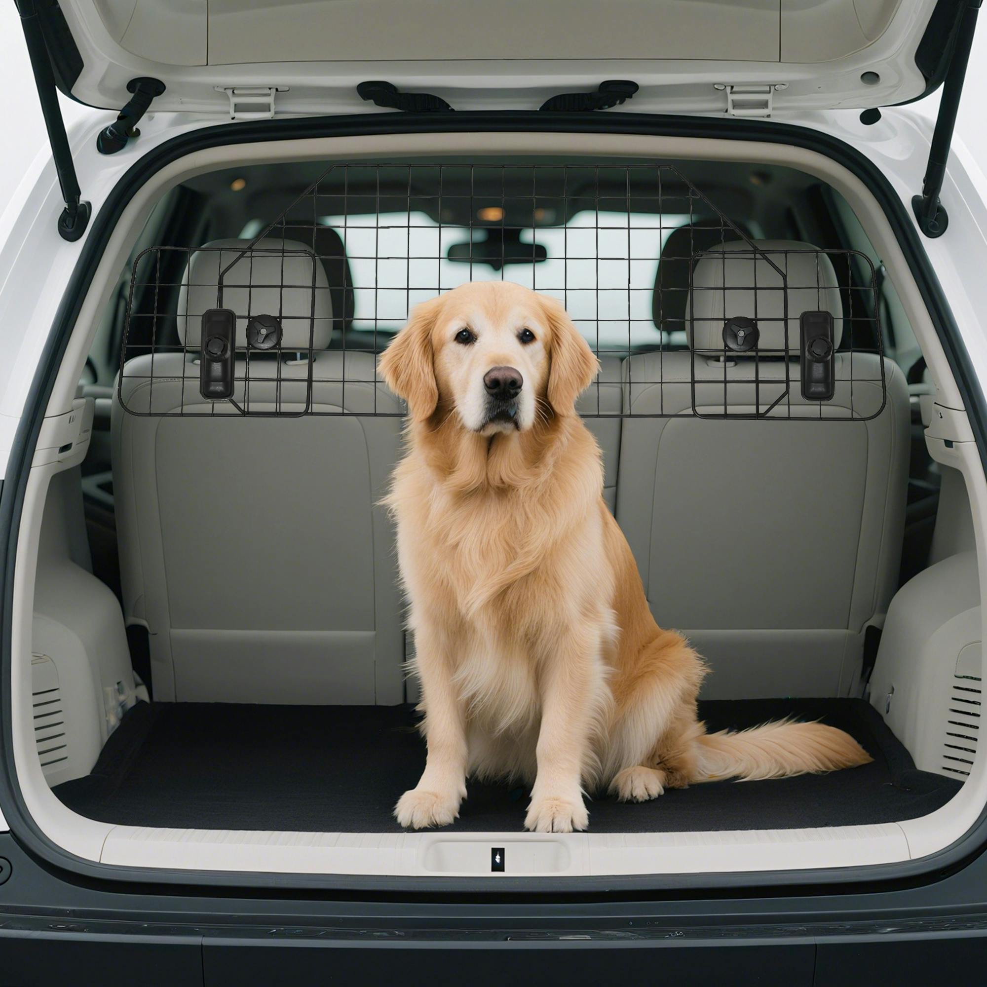 Pawhut Car Dog Guard Mesh Boot Barrier Pet Headrest Travel, 90-120W X 40.5H Cm