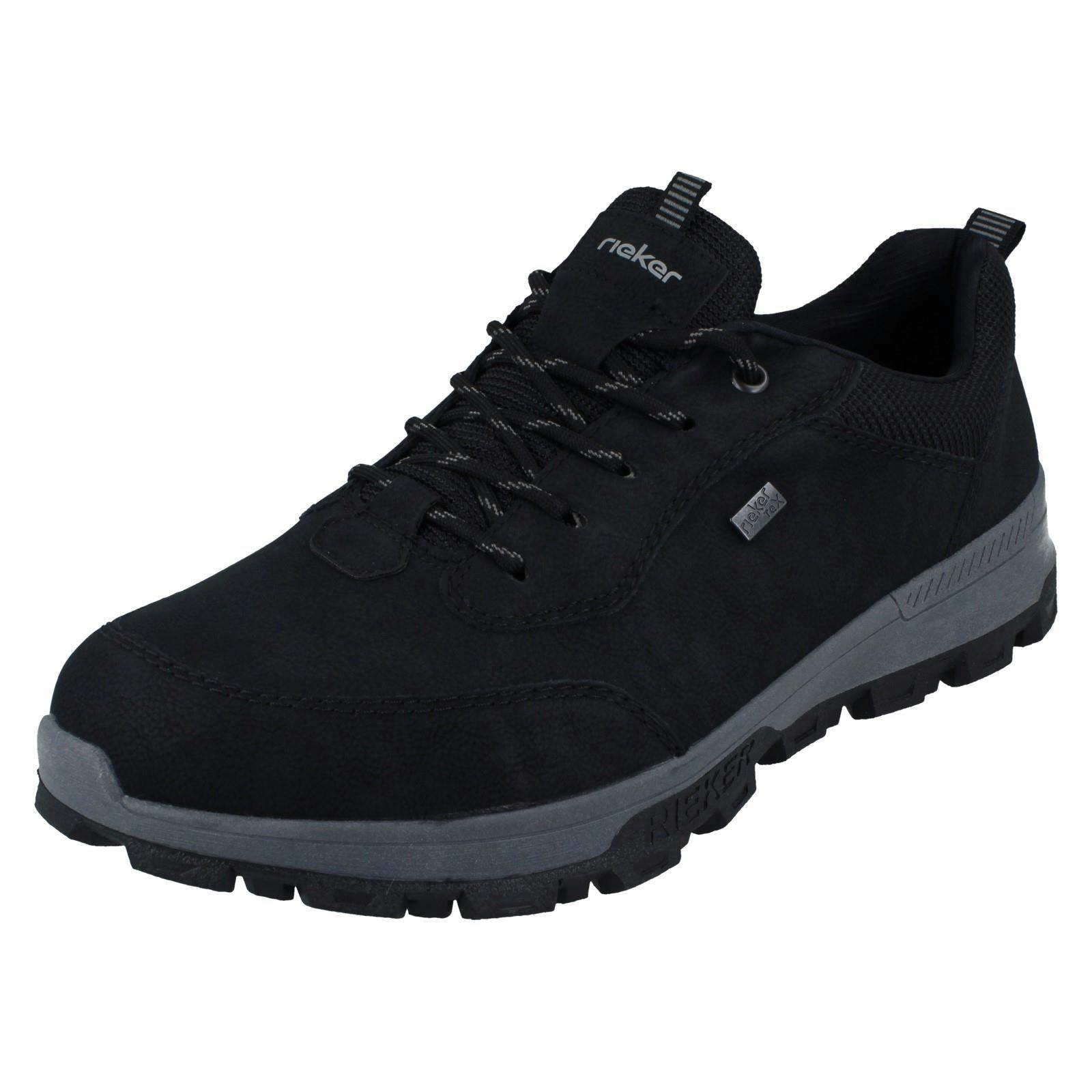 Rieker Men's Black Casual Lace Up Trainers With Tex 35503 - Uk 9.5